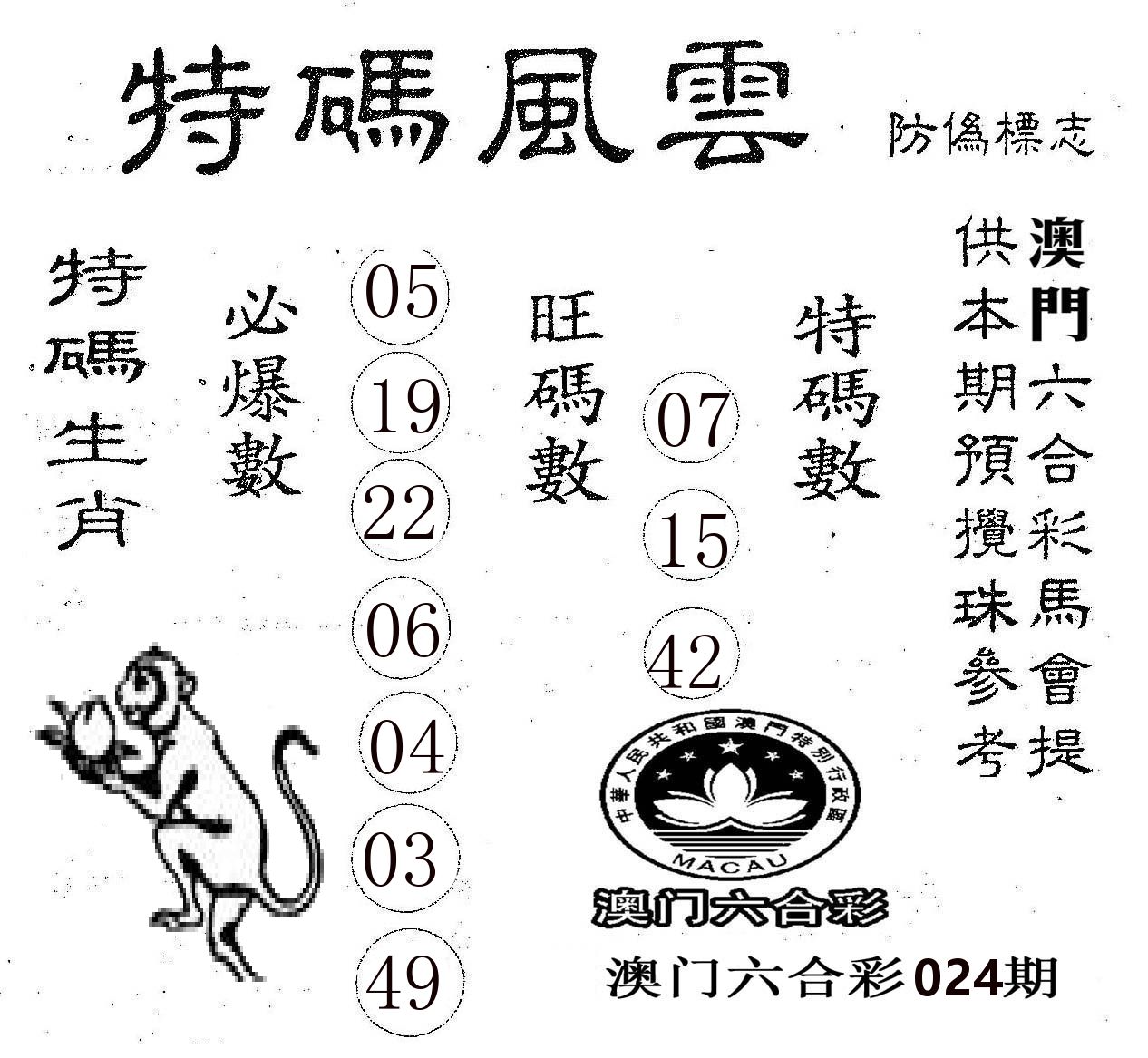 特码风云 第24期