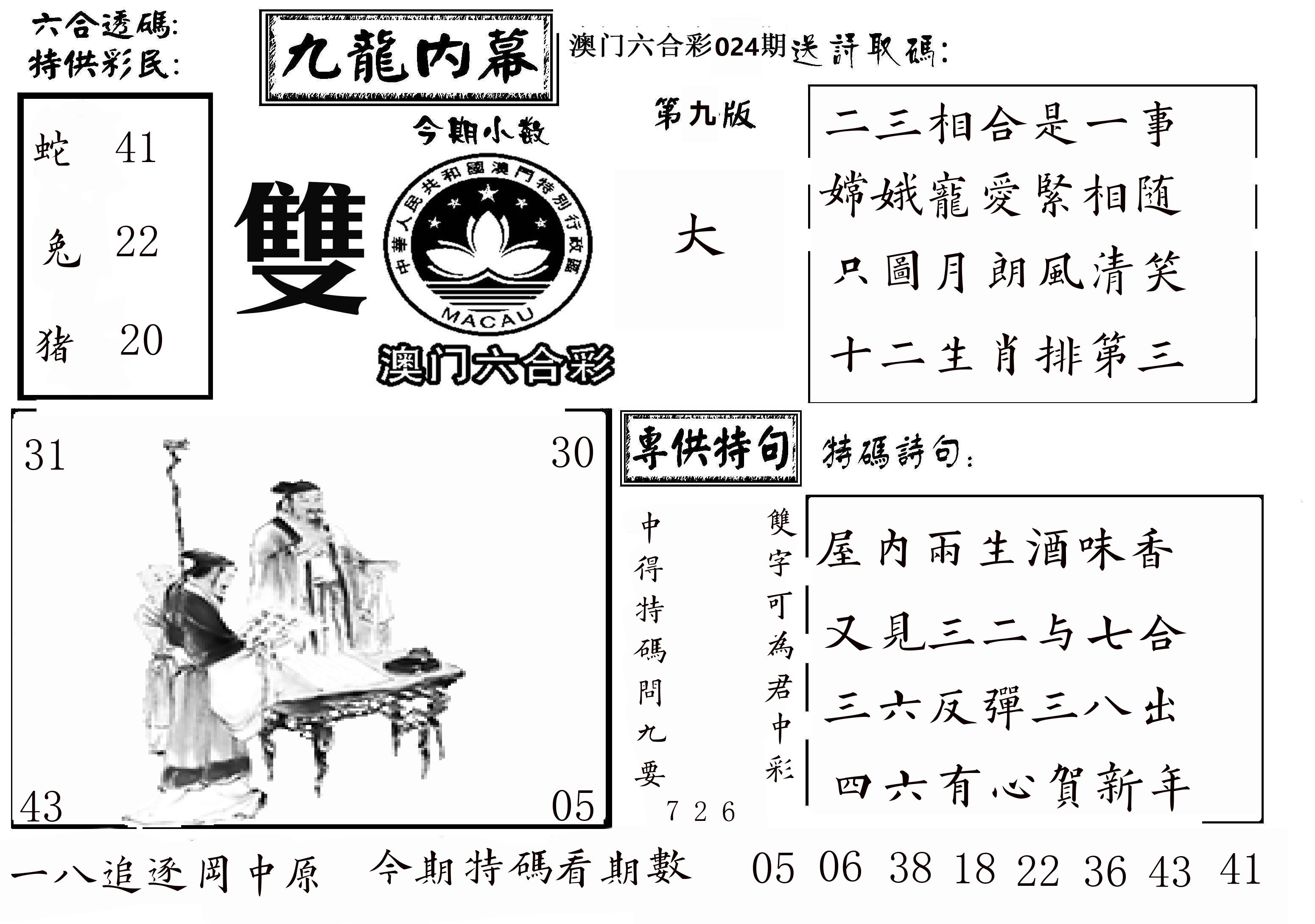 澳门传真3 第24期