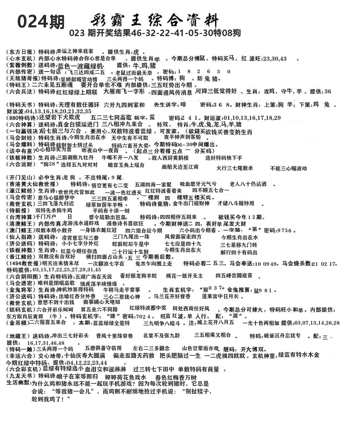 澳门综合资料 第24期