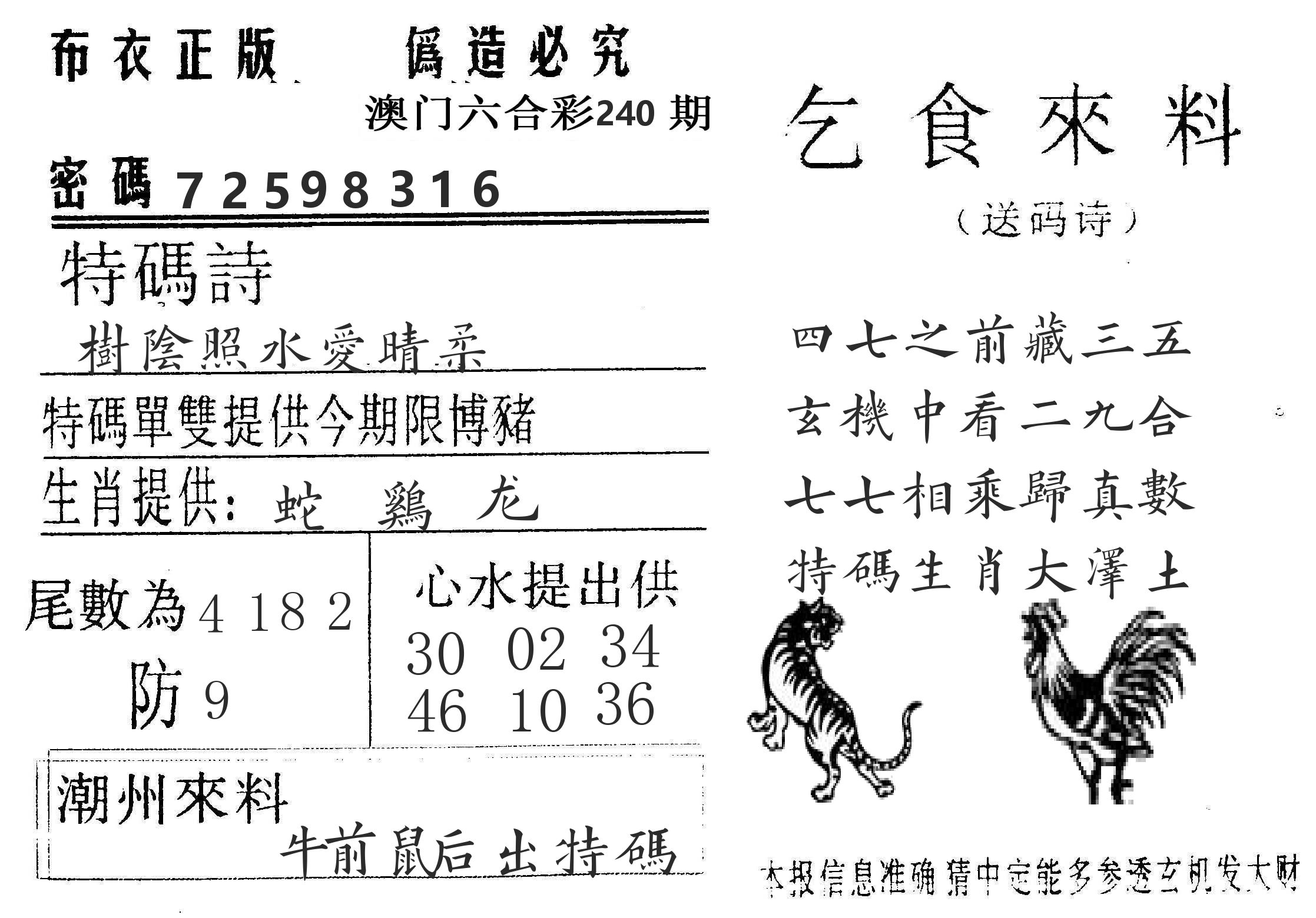 千禧码王 第240期
