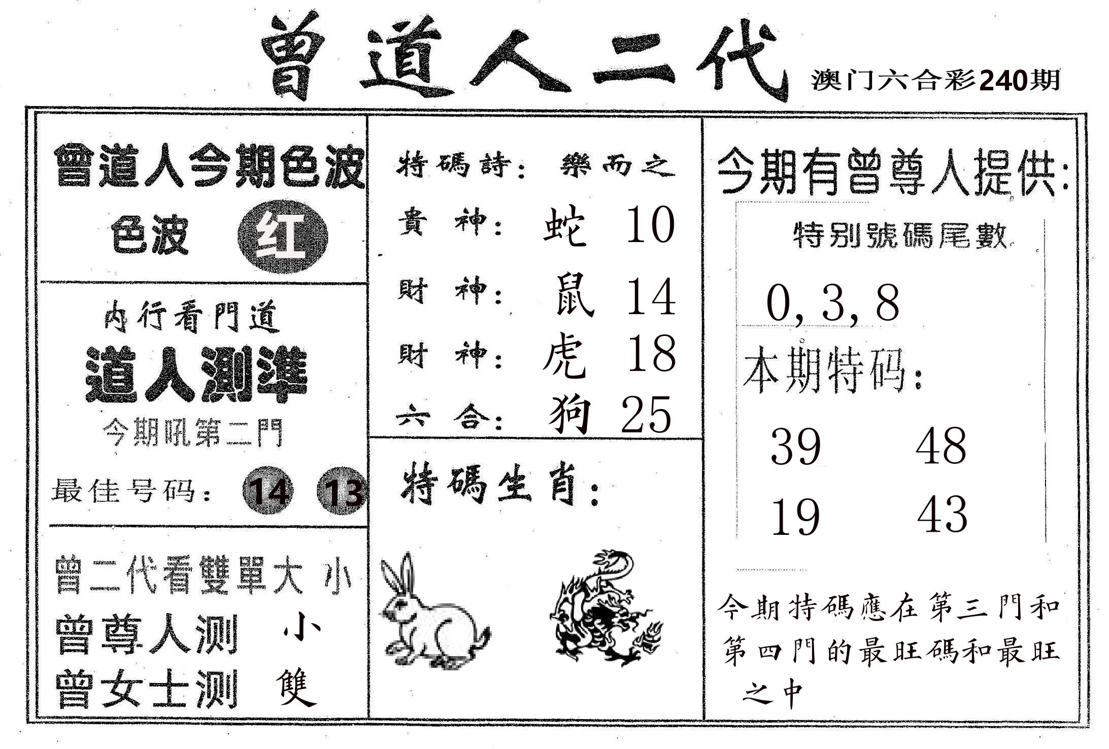 曾二代 第240期