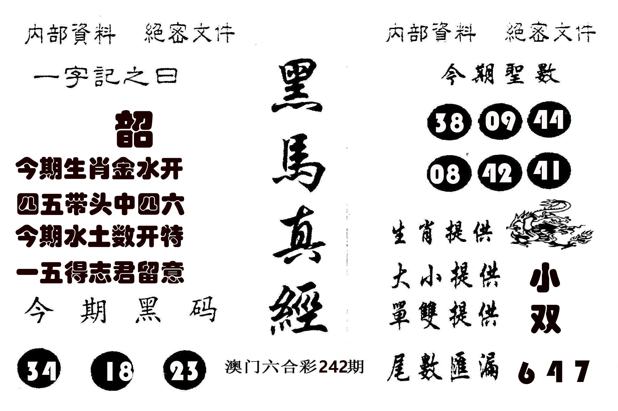 黑马真经 第242期