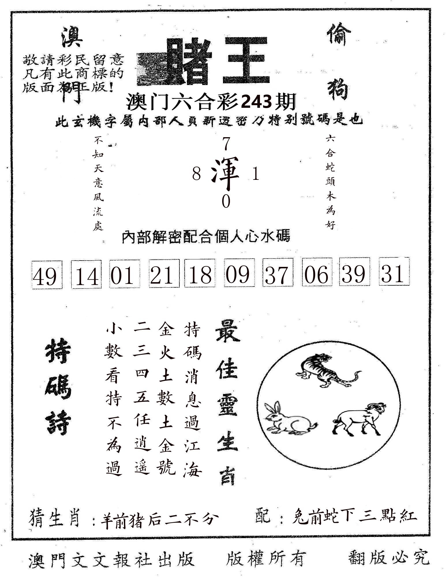 赌王 第243期