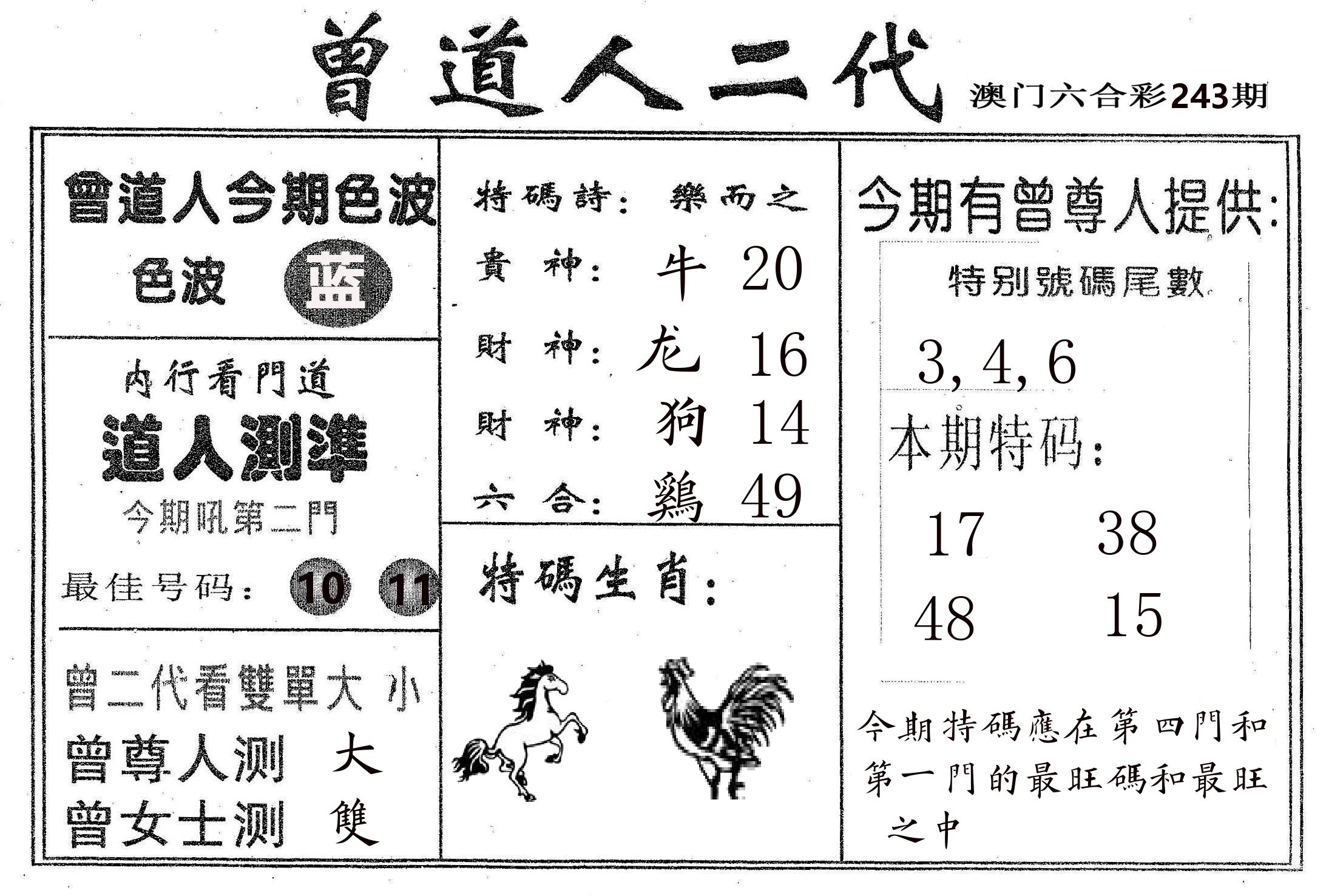 曾二代 第243期