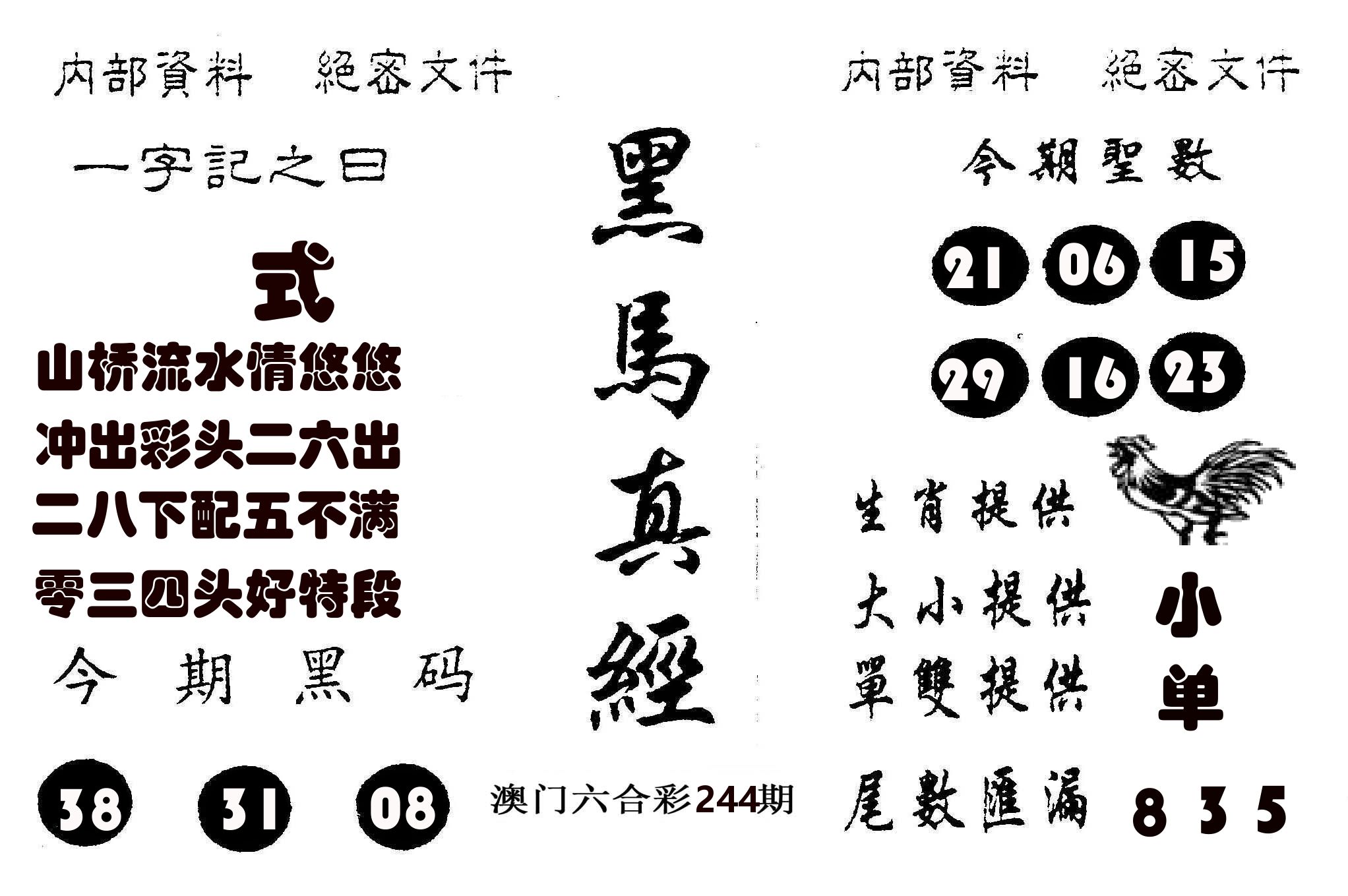 黑马真经 第244期