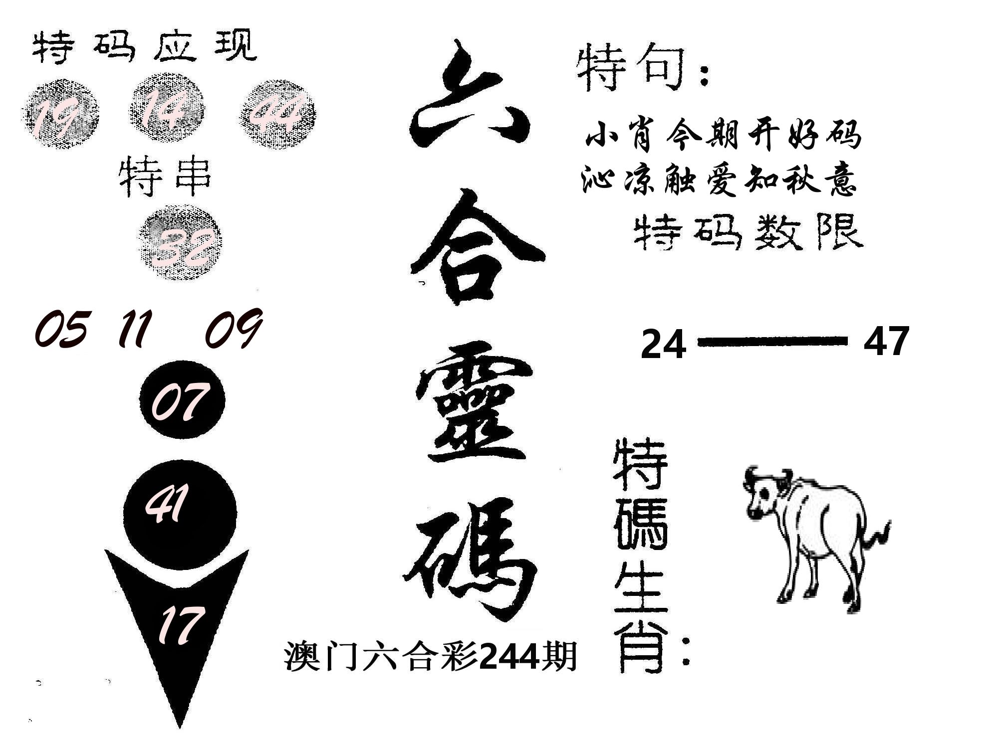 六合灵码 第244期