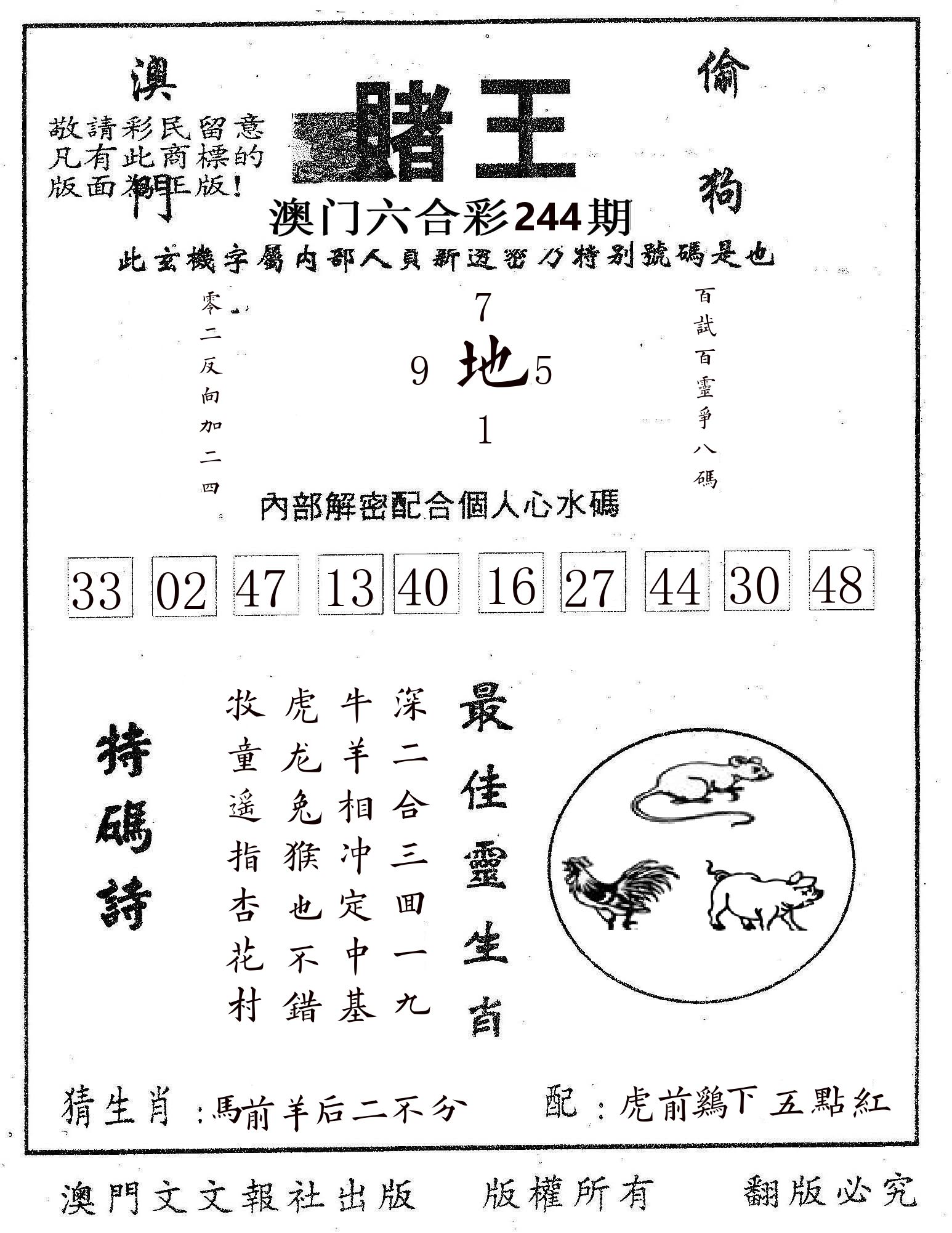 赌王 第244期