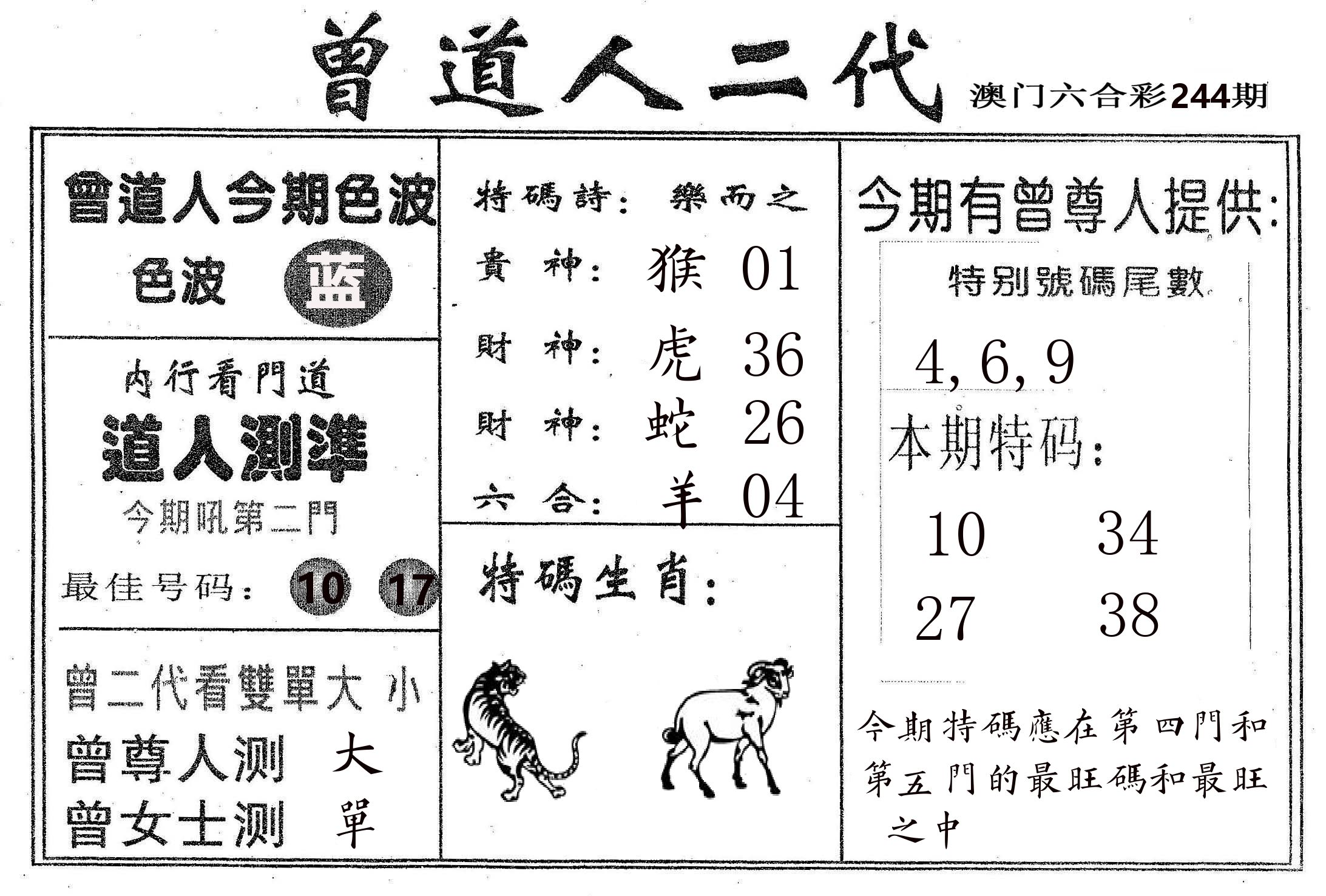 曾二代 第244期