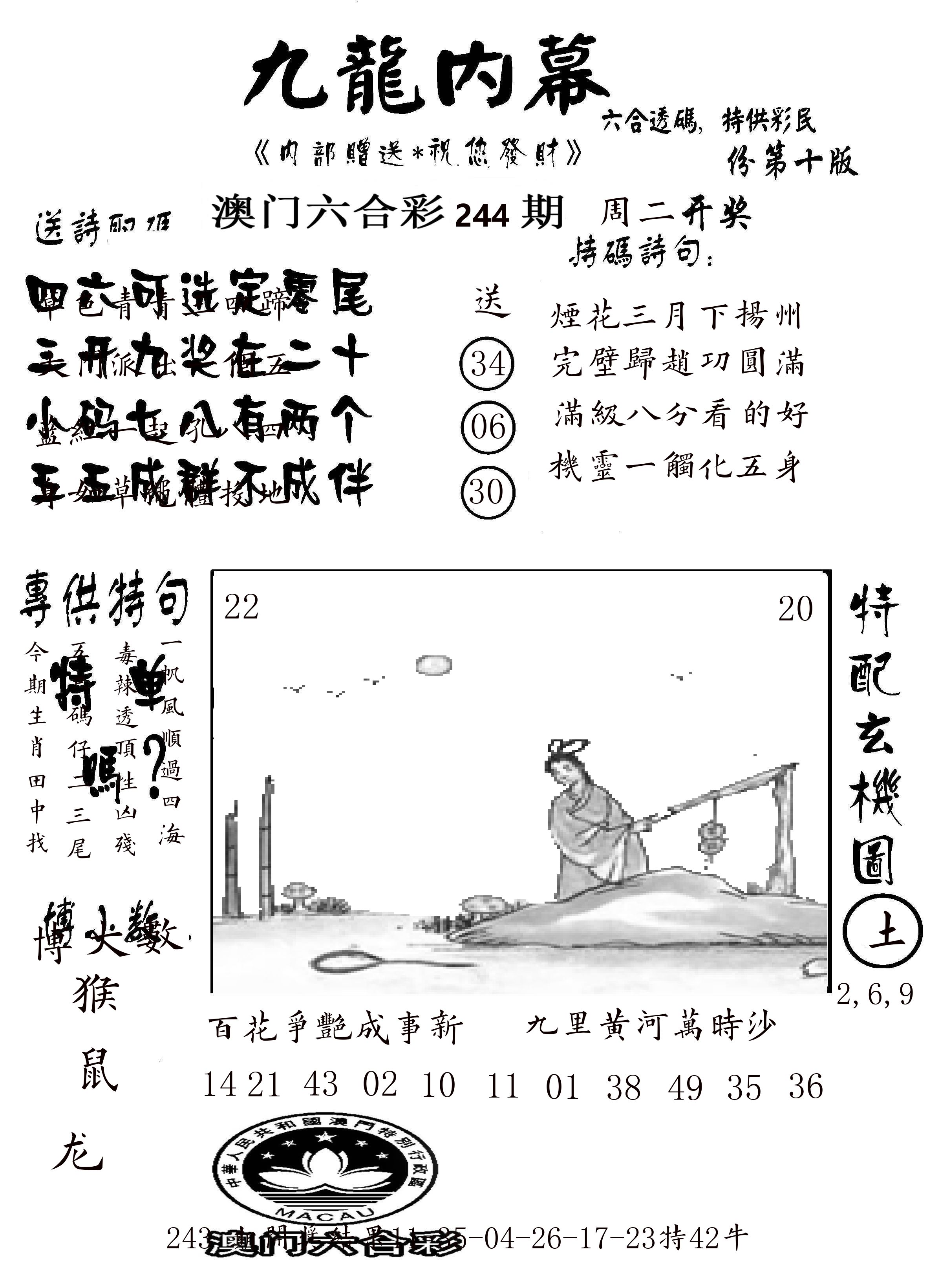澳门传真2 第244期