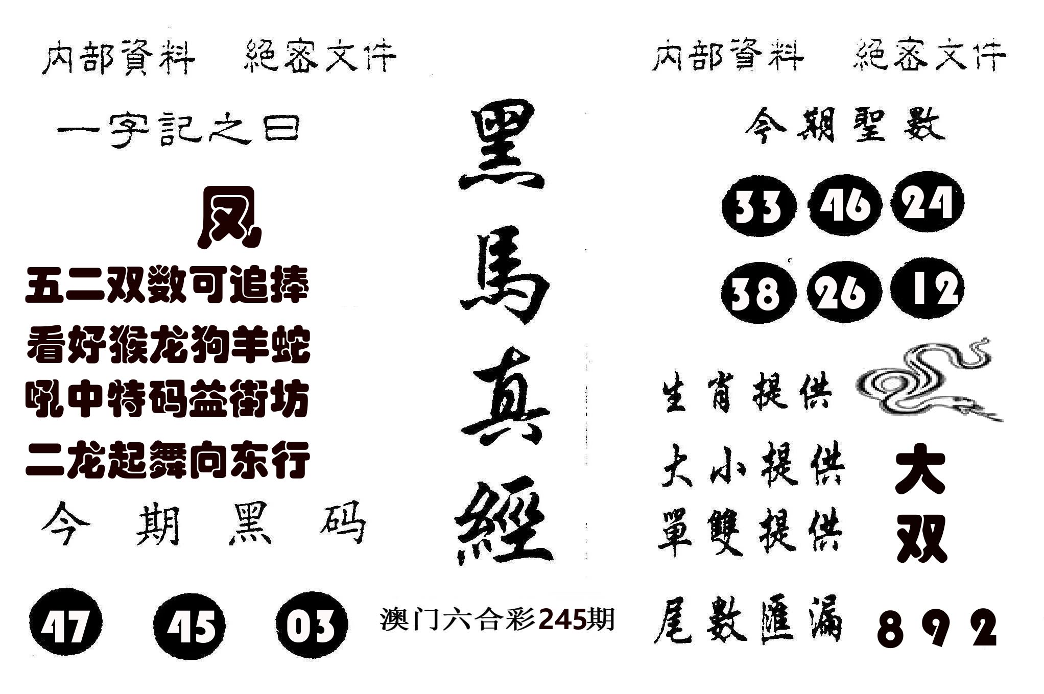 黑马真经 第245期