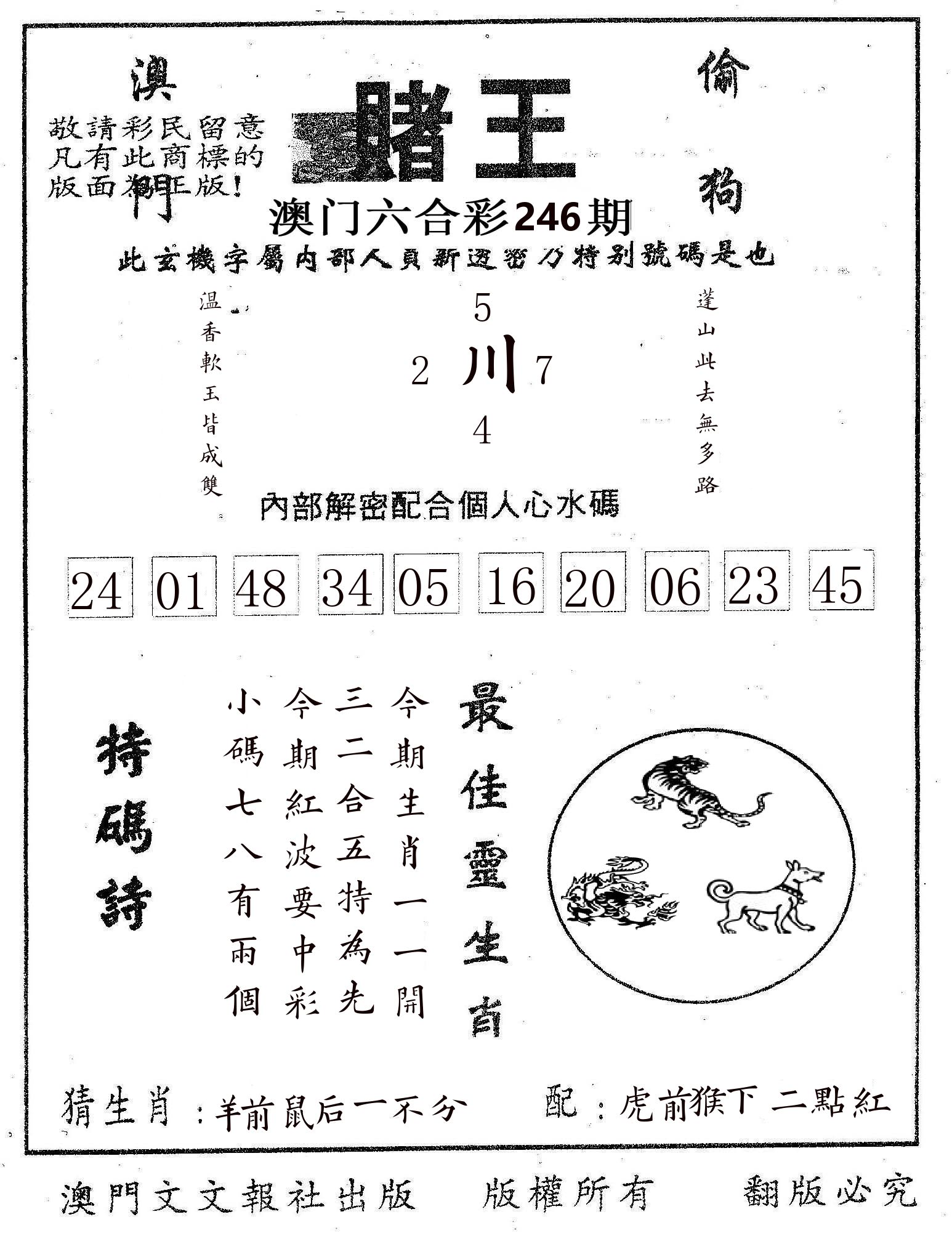 赌王 第246期
