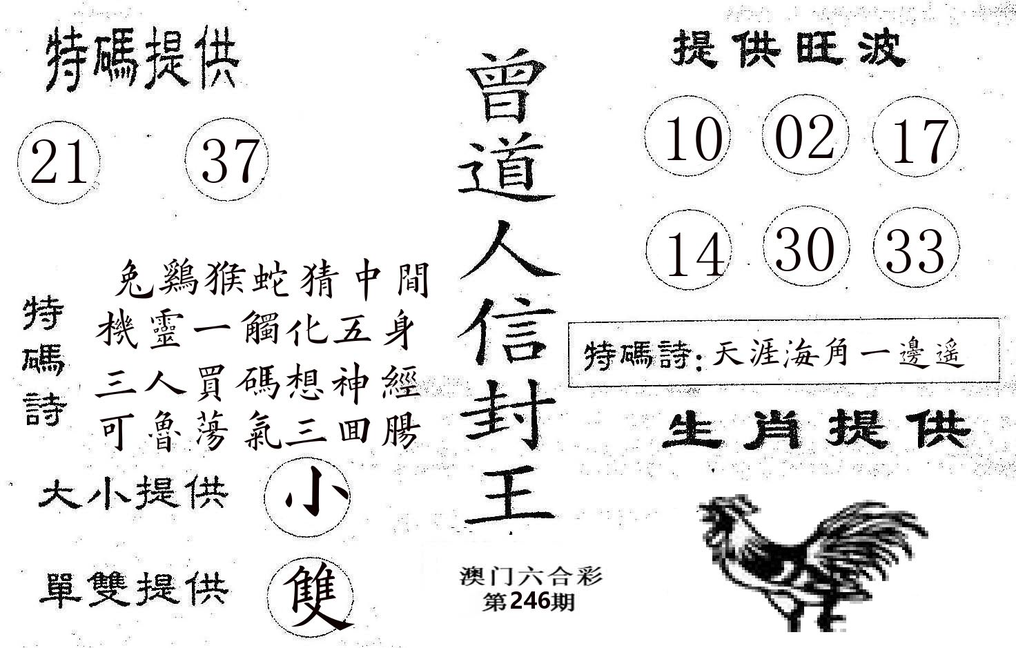 曾信封王 第246期