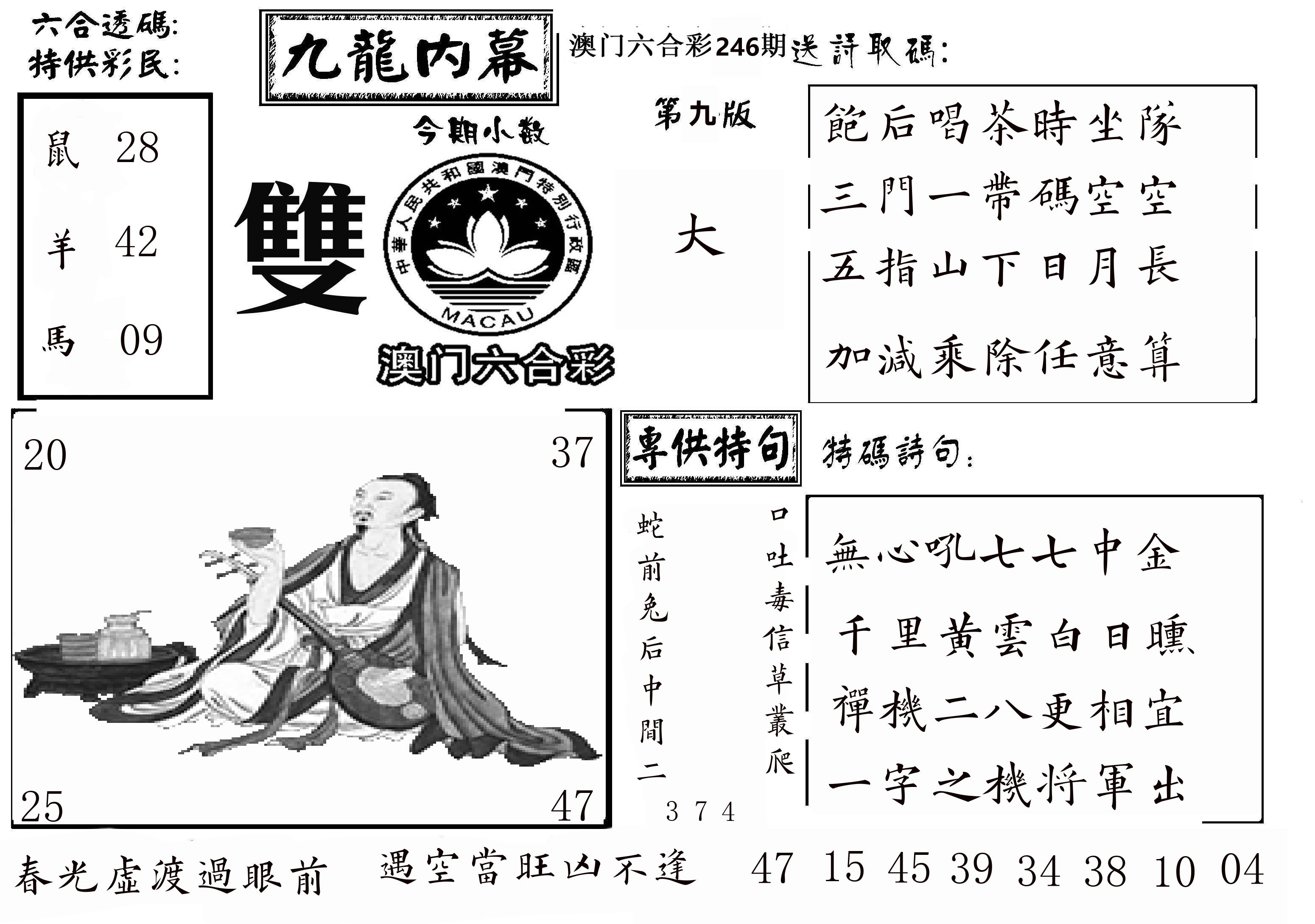 澳门传真3 第246期