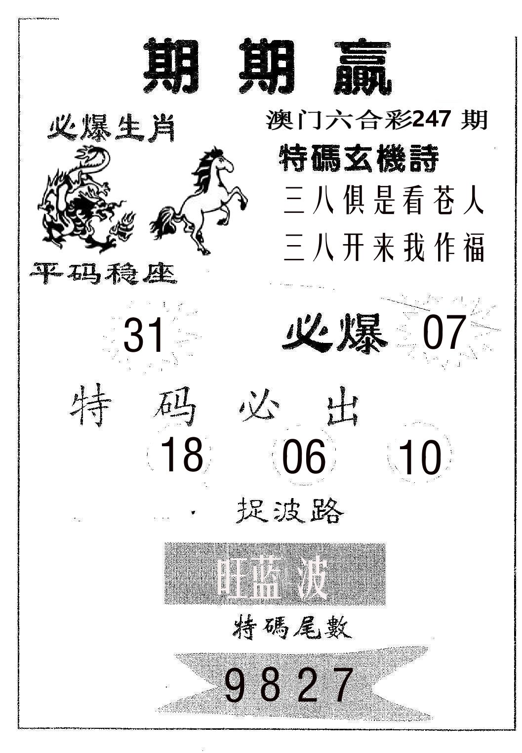 期期赢 第247期