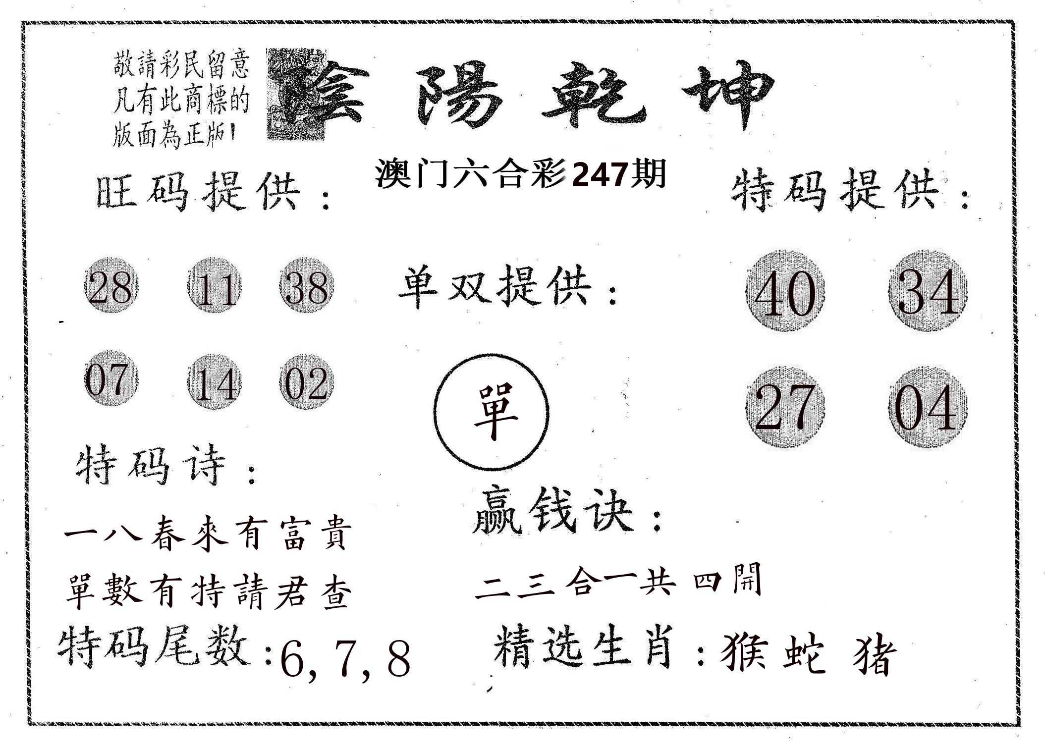 阴阳乾坤 第247期