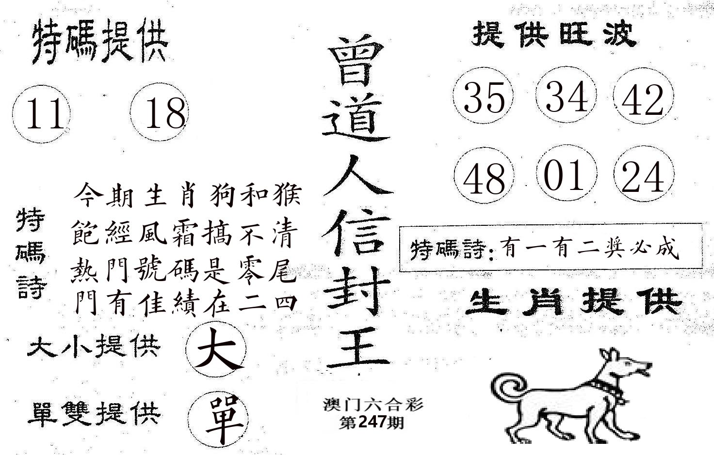 曾信封王 第247期