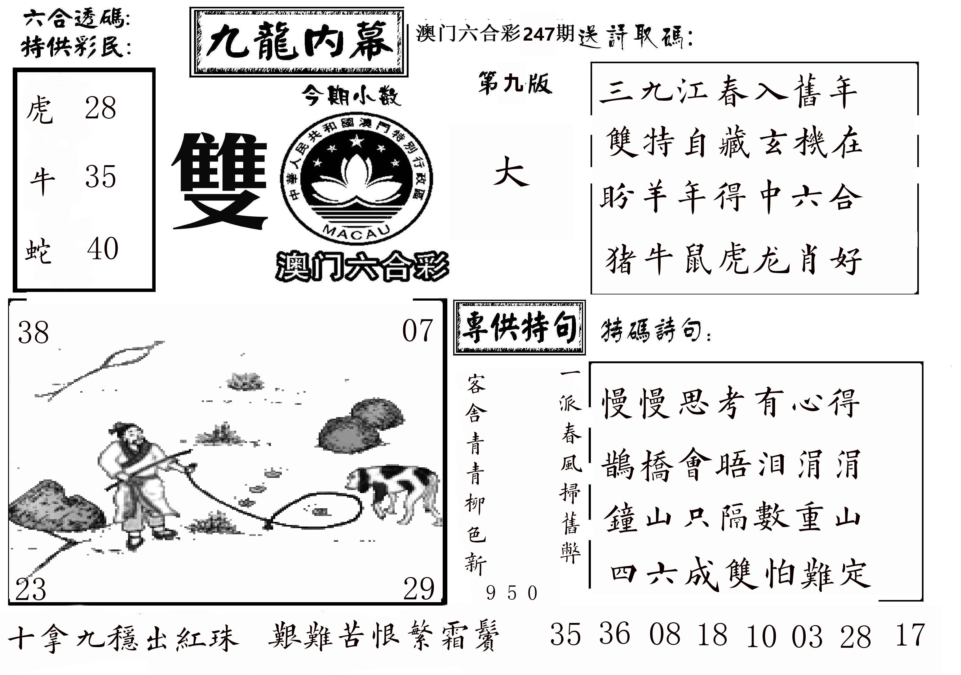 澳门传真3 第247期