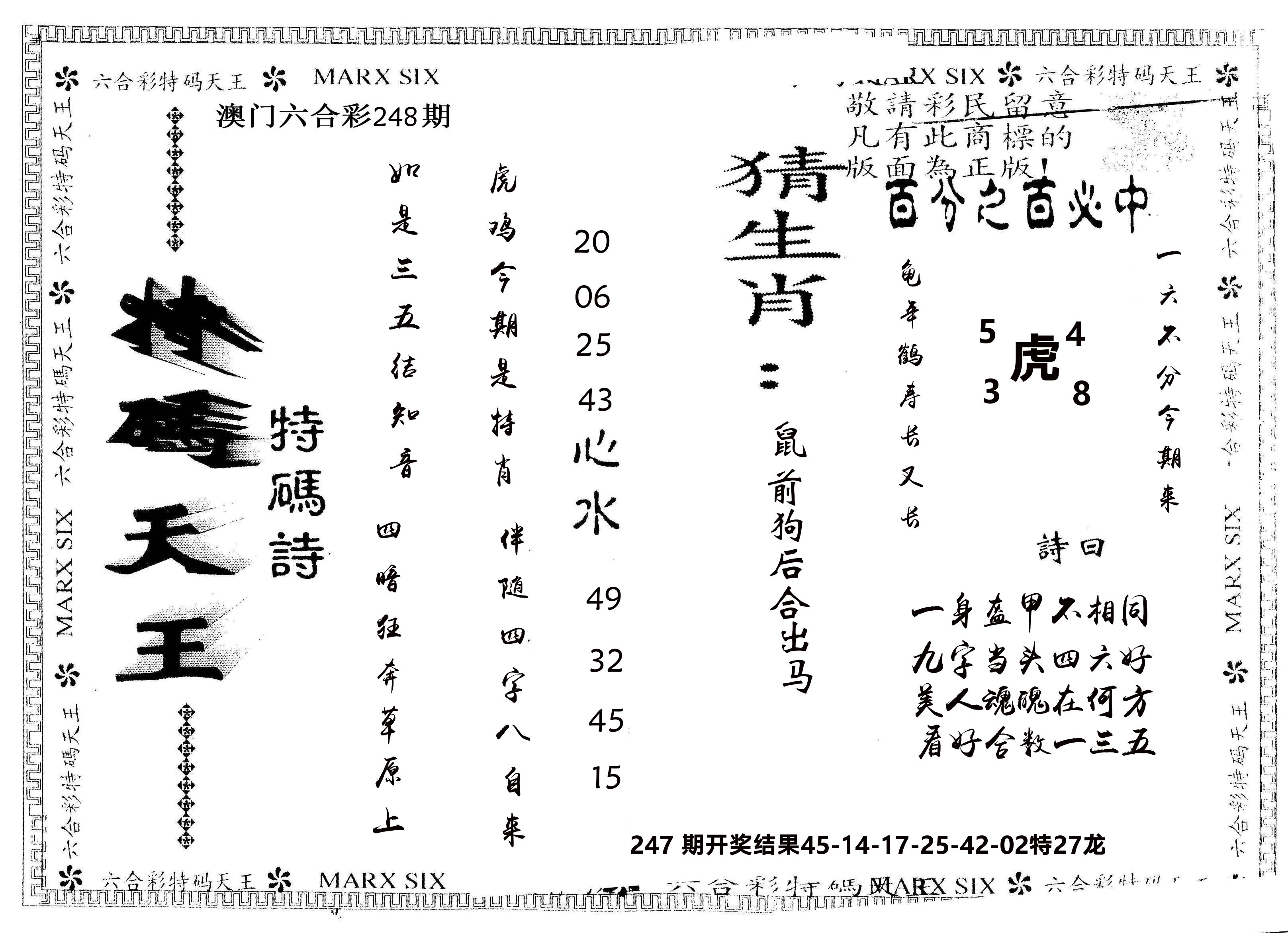 另版特码天王 第248期