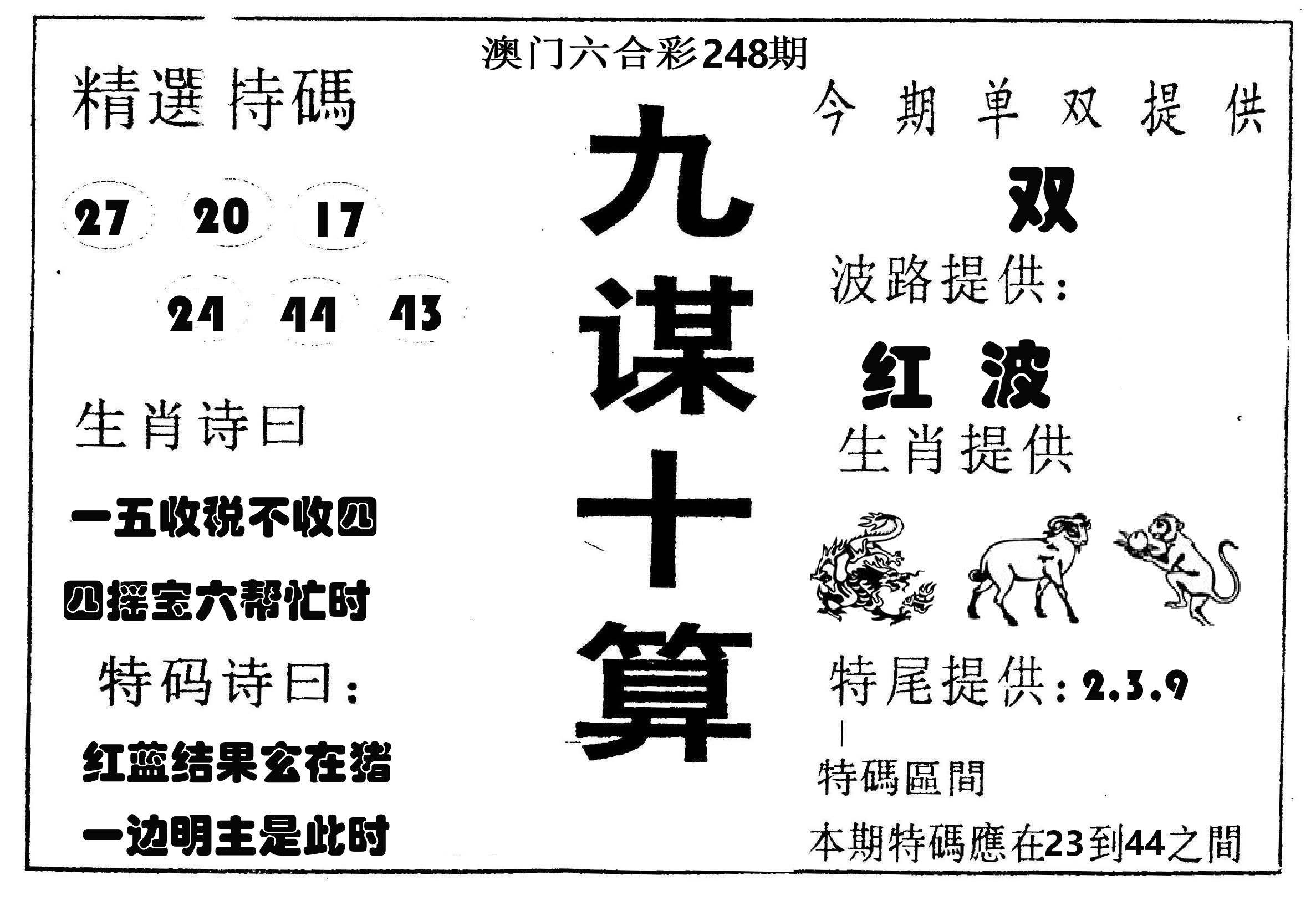 九谋十算 第248期