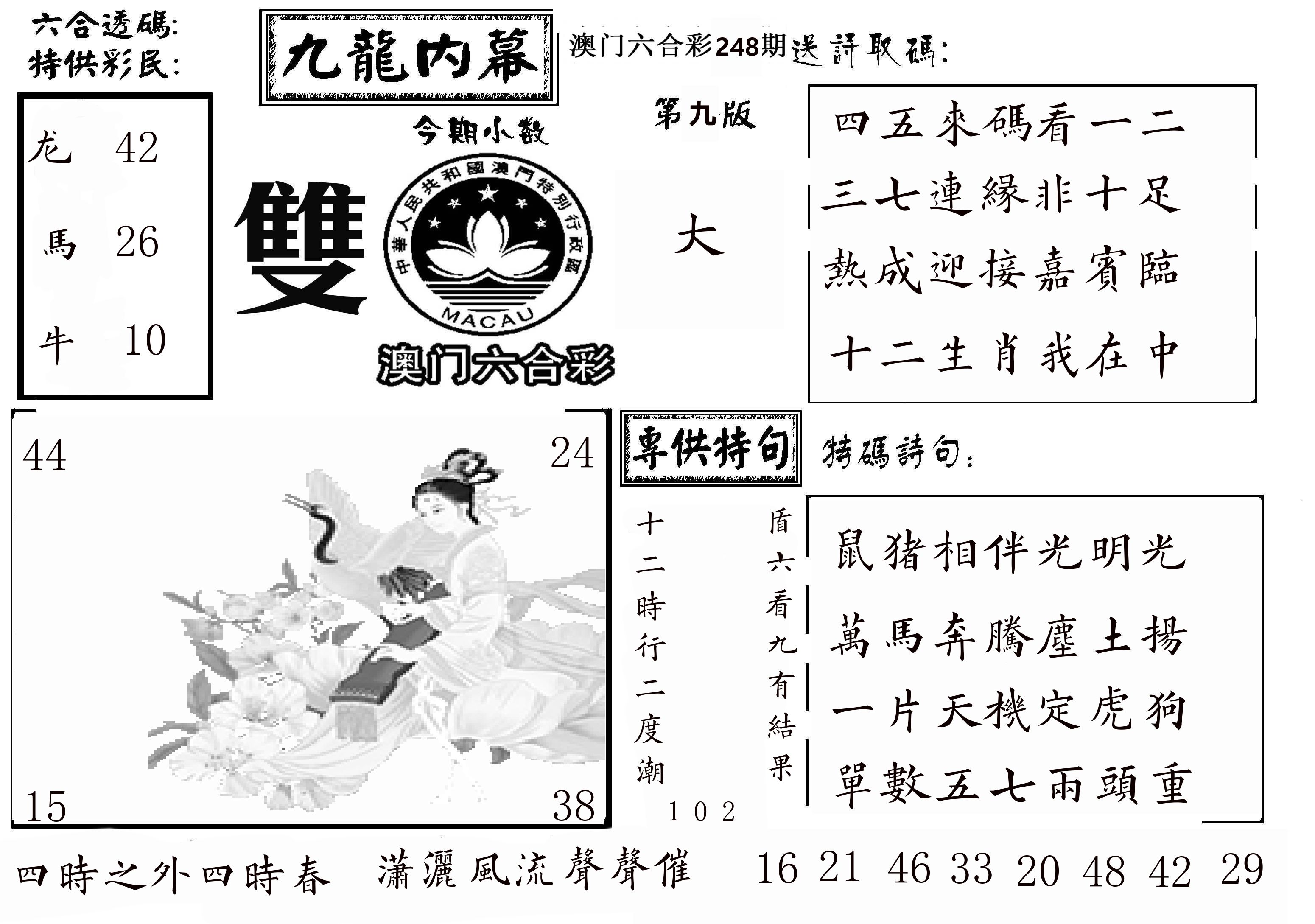 澳门传真3 第248期