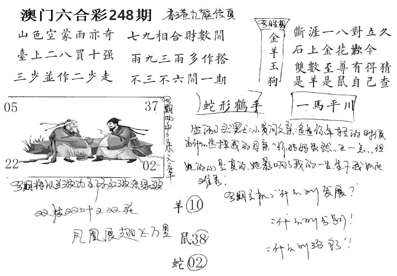 澳门手写九龙 第248期
