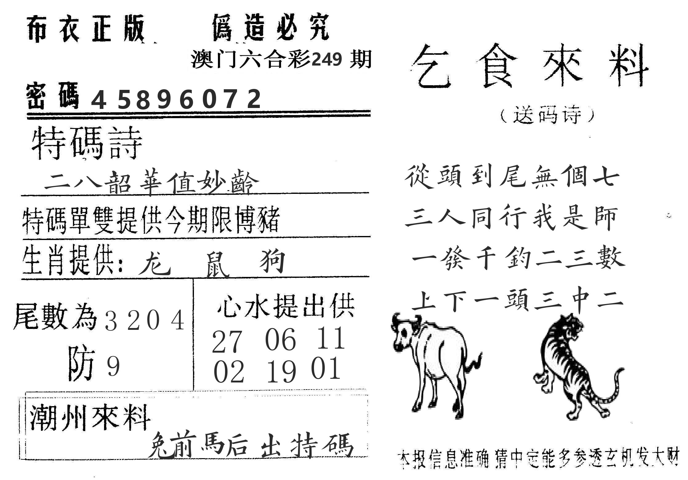 千禧码王 第249期