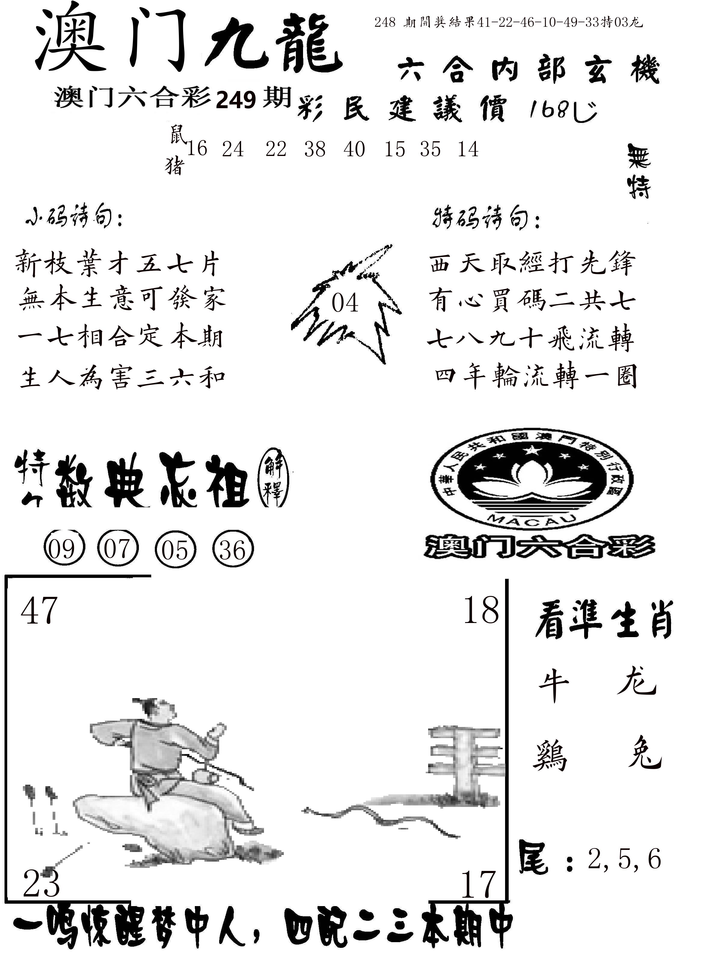澳门传真1 第249期