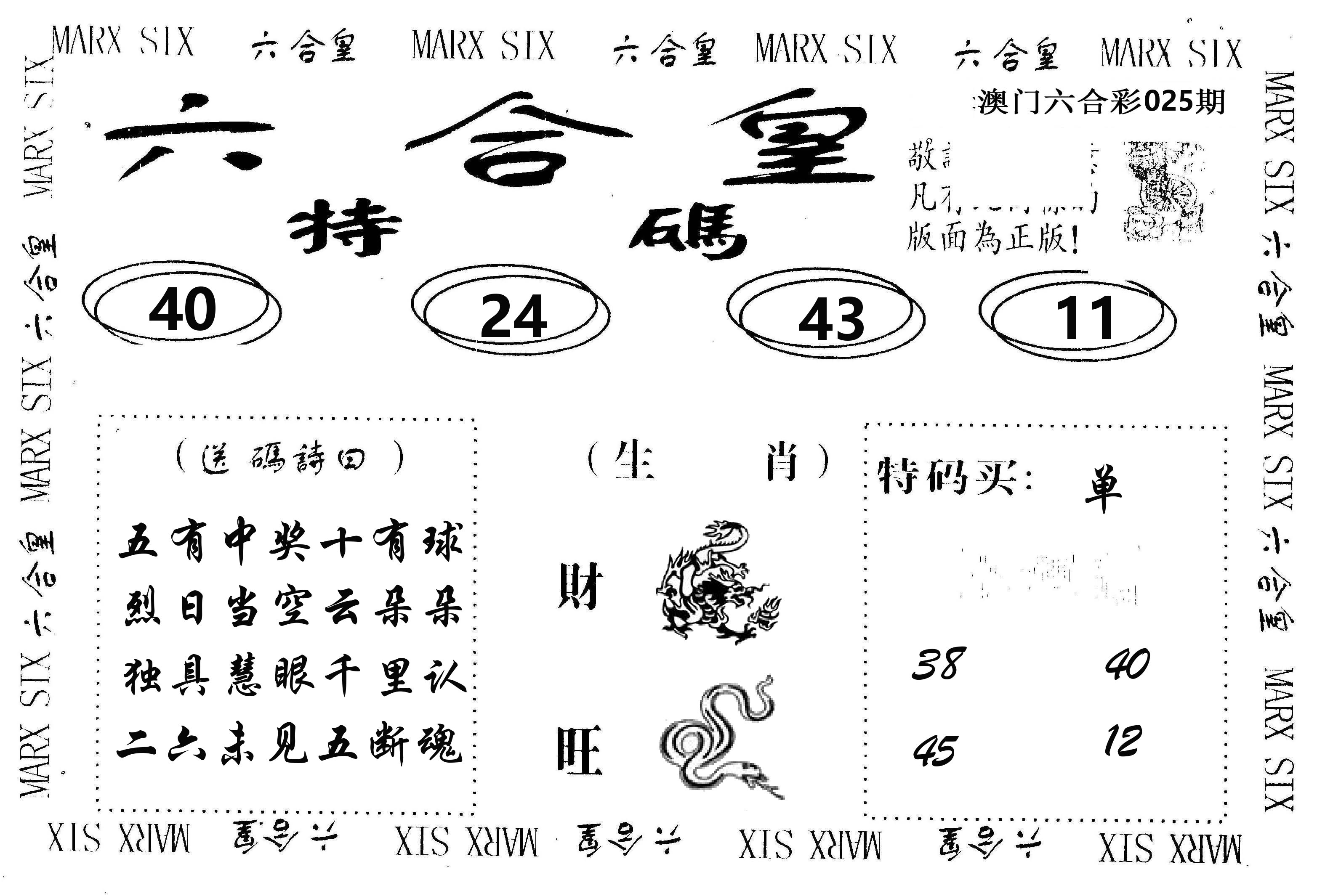 六合皇 第25期