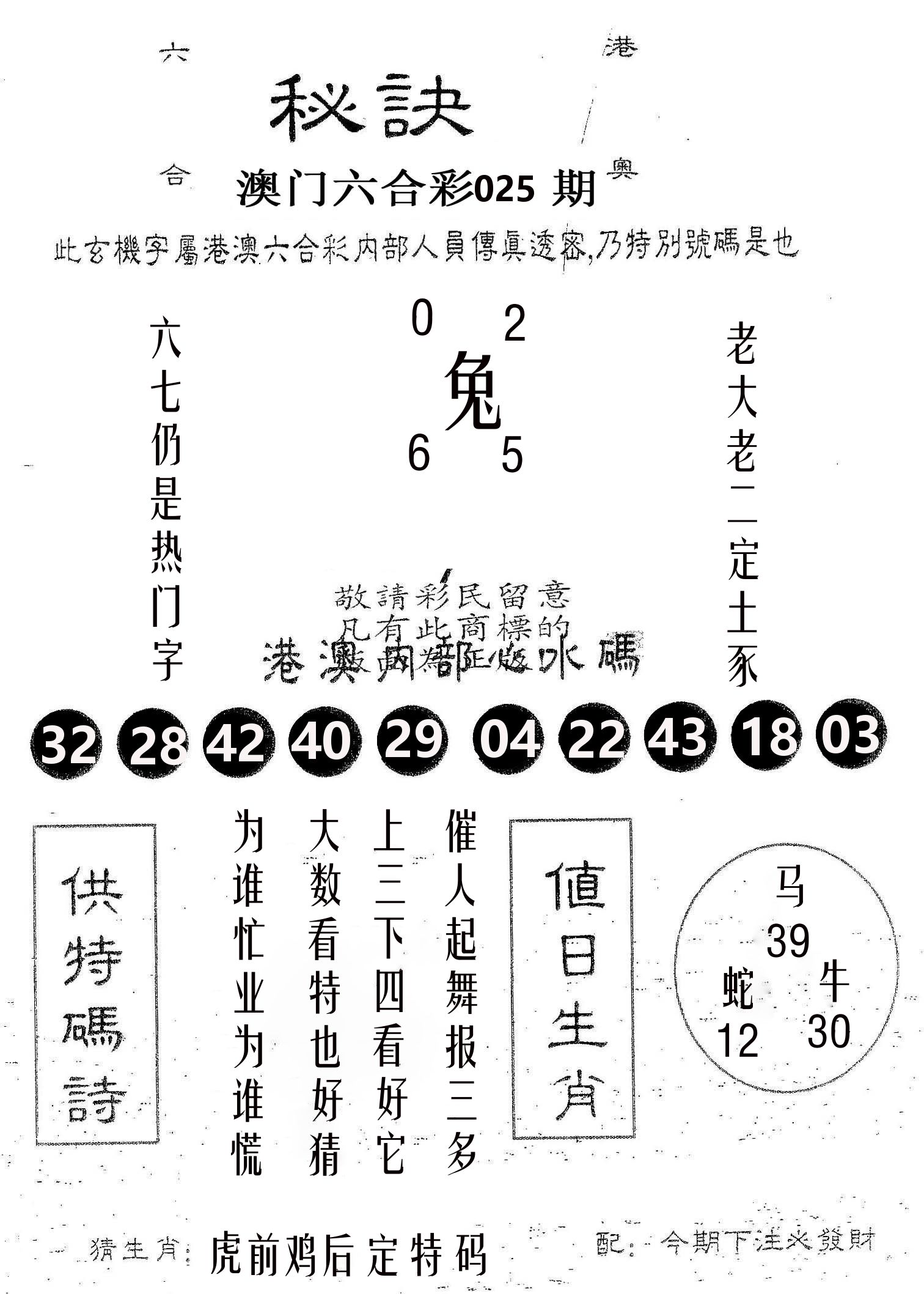秘决 第25期