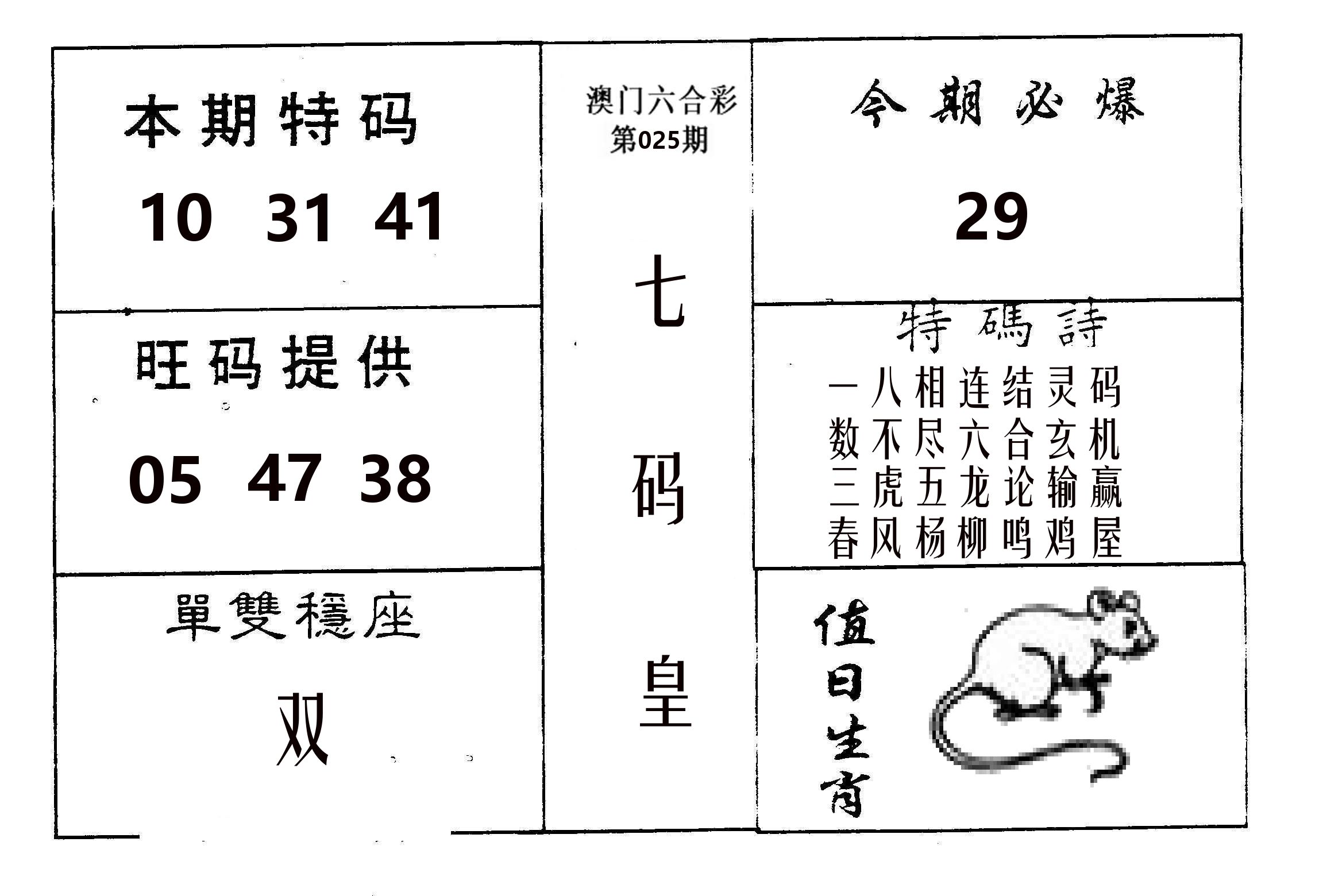 七码皇 第25期