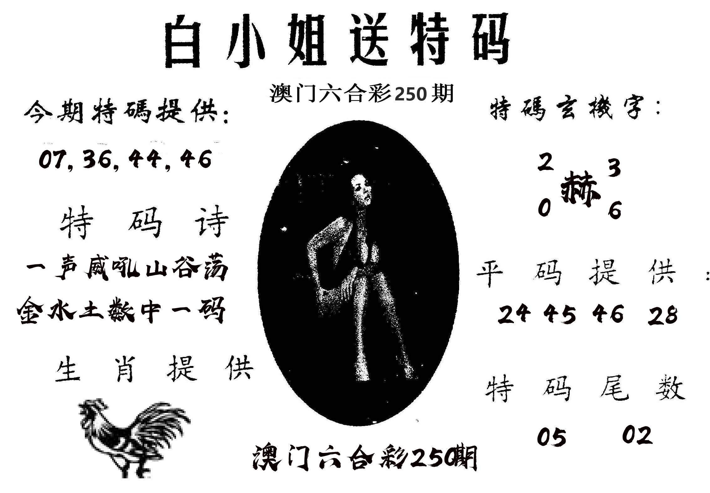白姐送特 第250期