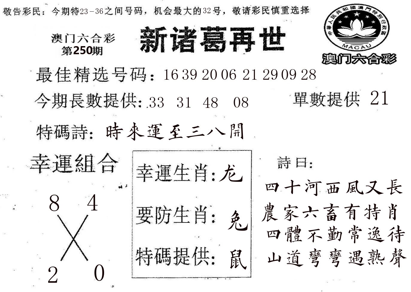 新诸葛 第250期