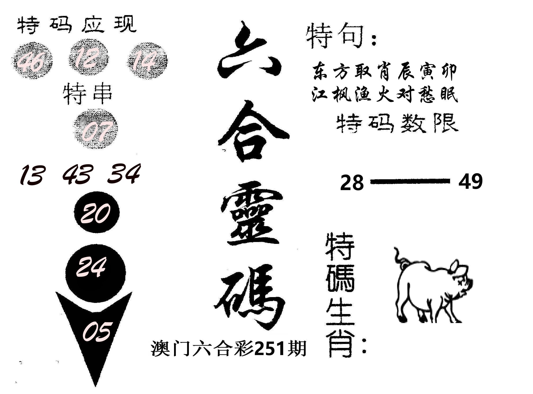 六合灵码 第251期