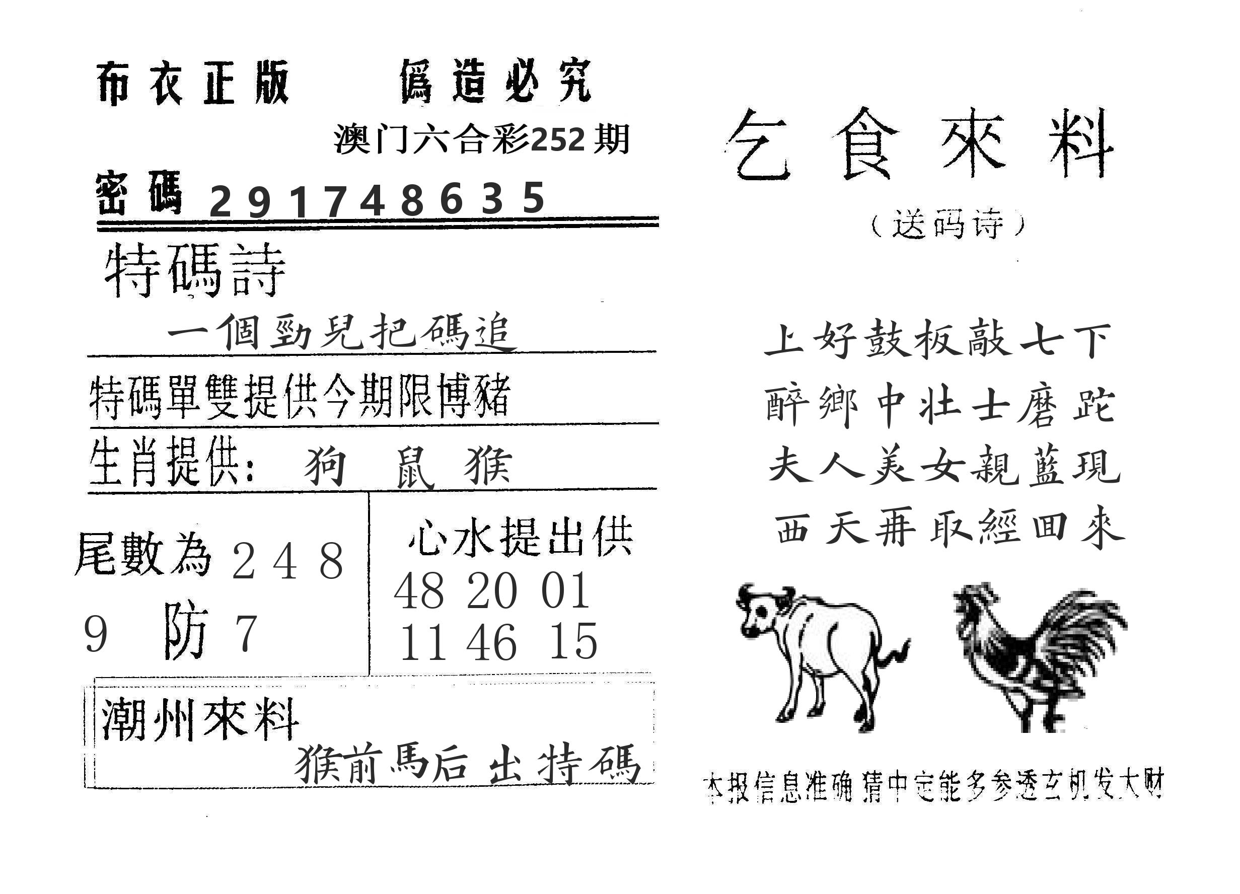 乞食来料 第252期