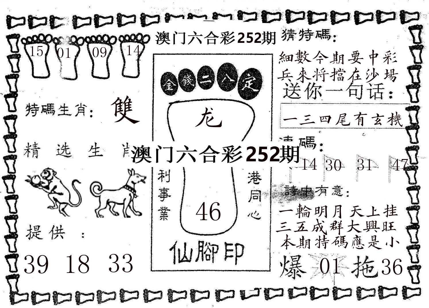 仙脚印 第252期