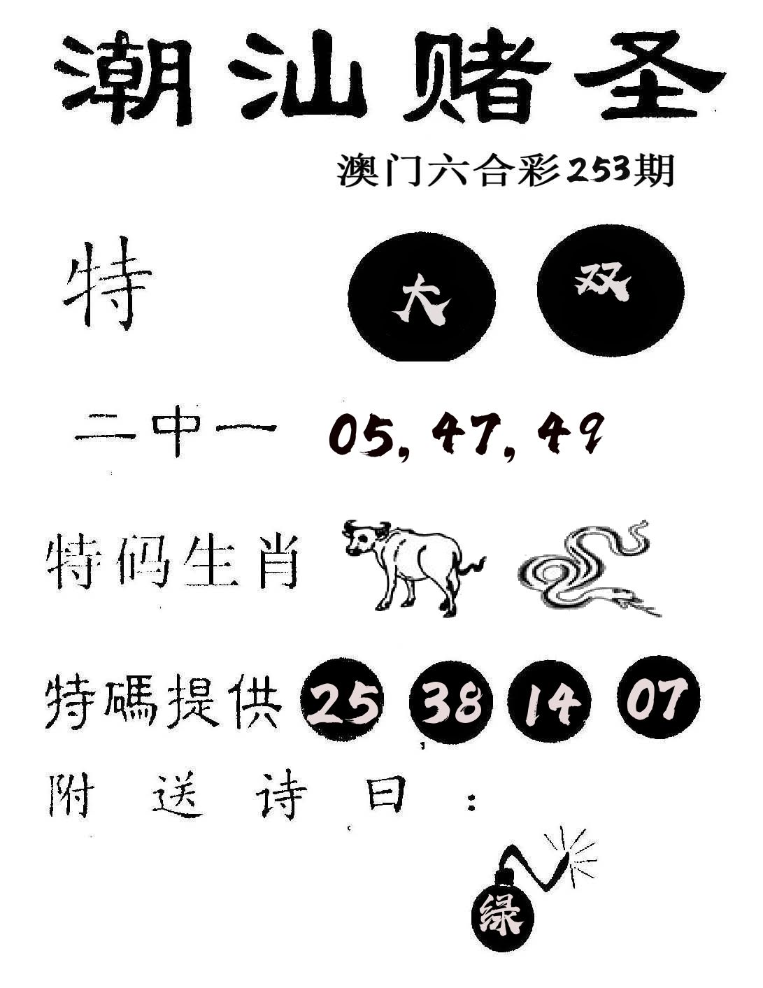 潮汕赌圣 第253期