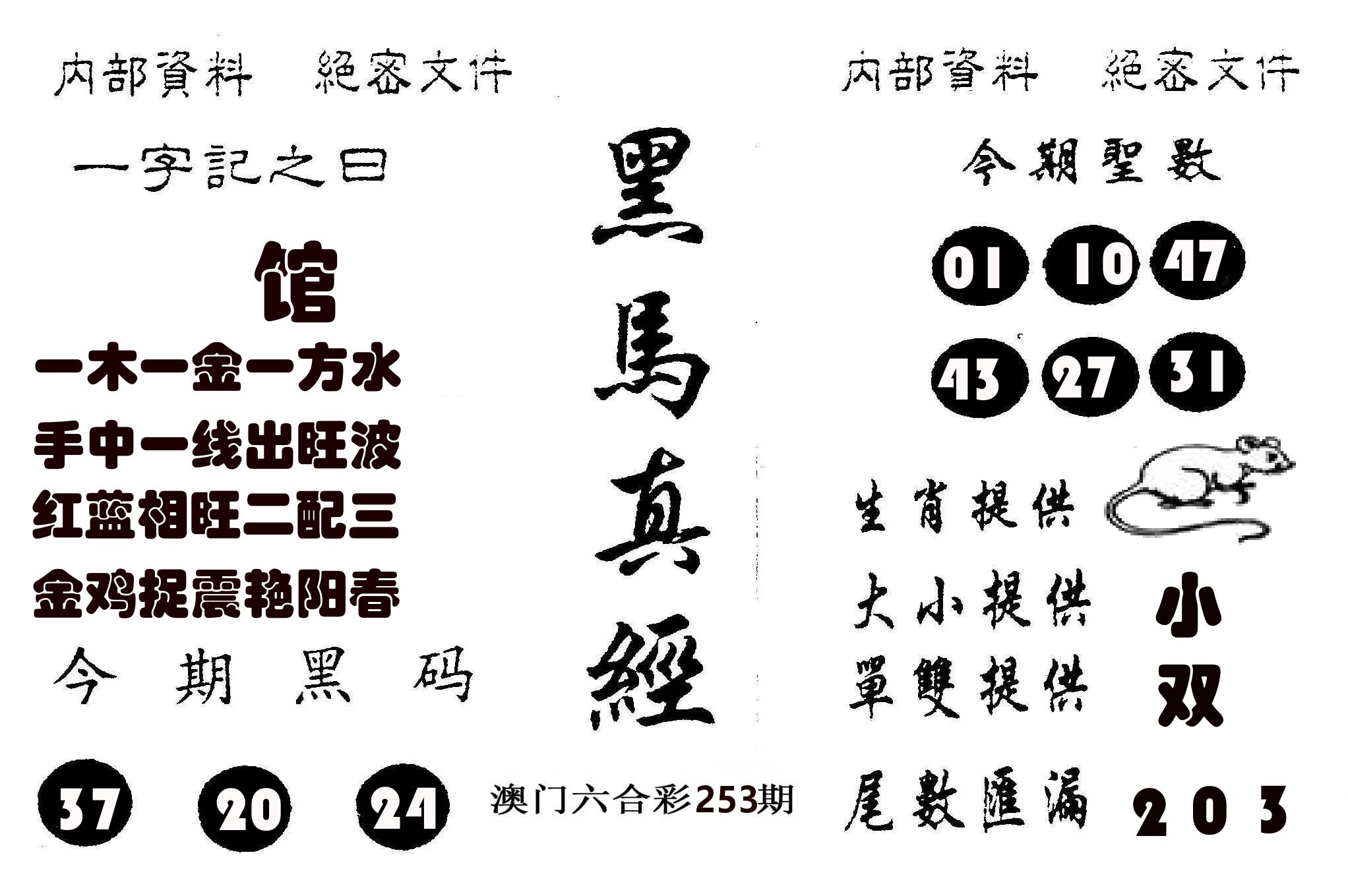 黑马真经 第253期