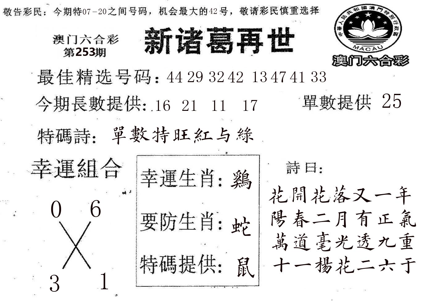 新诸葛 第253期