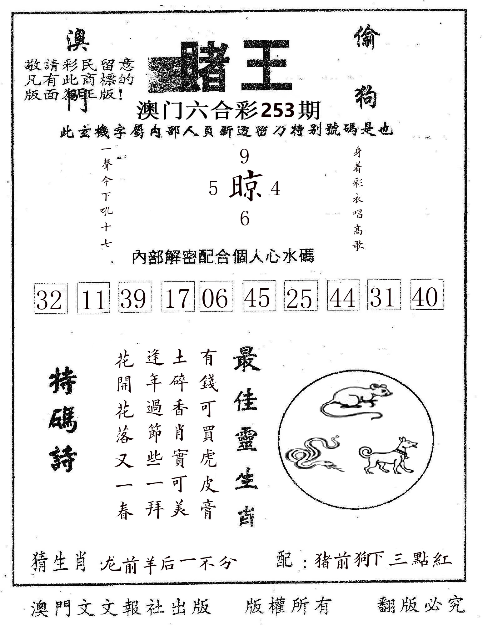 赌王 第253期