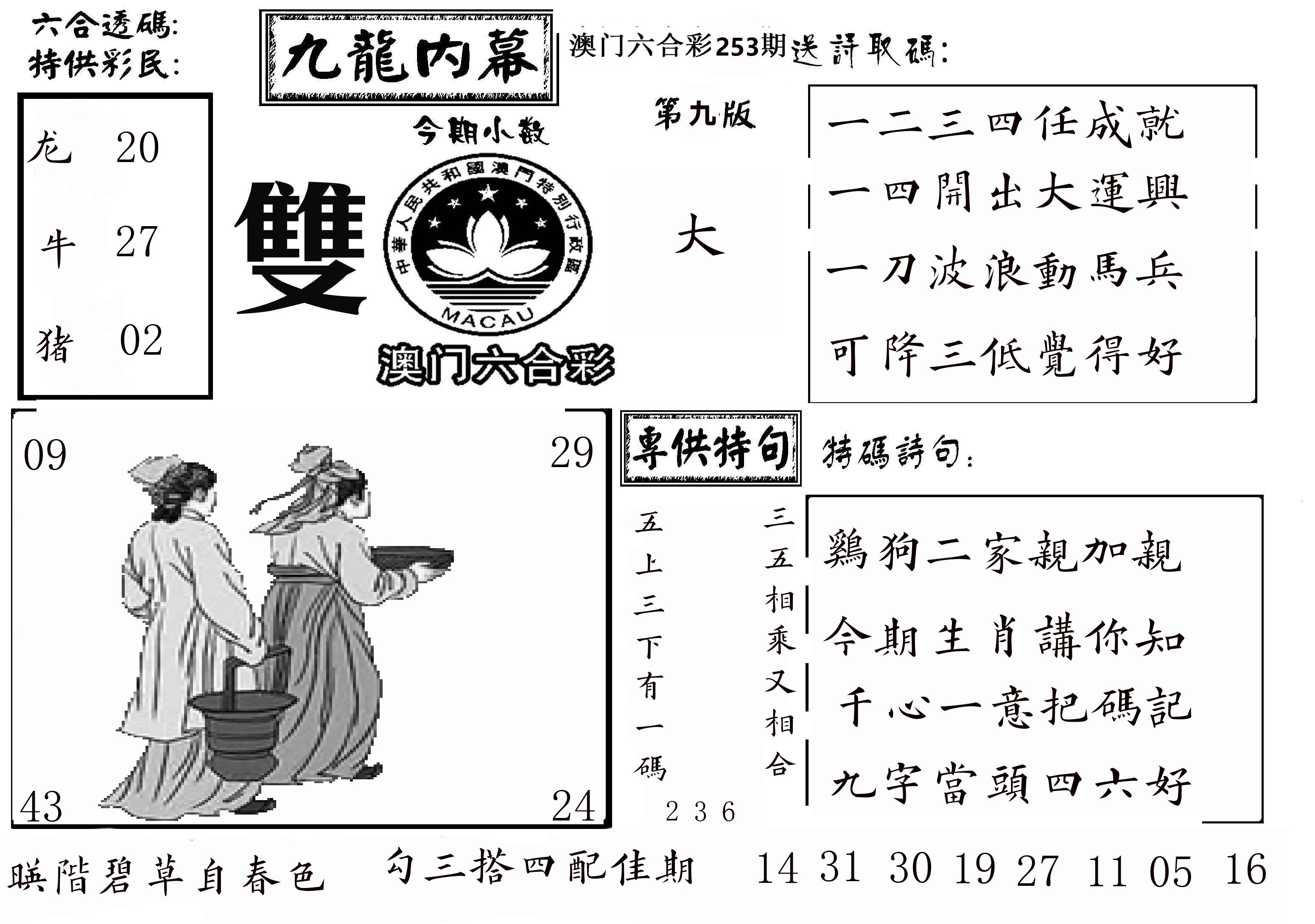 澳门传真3 第253期