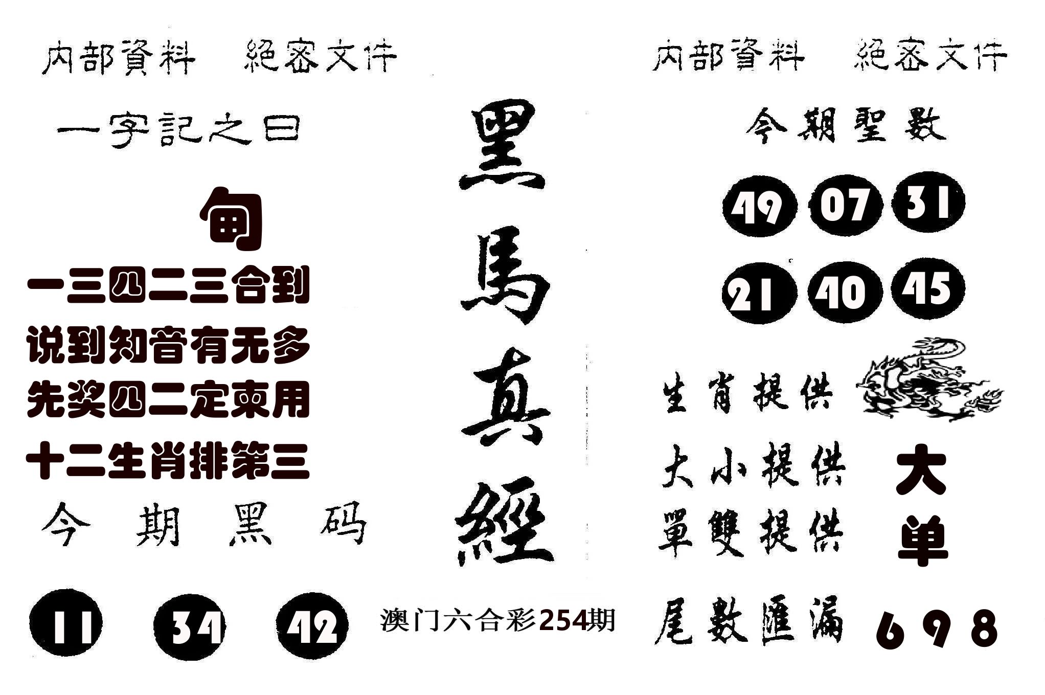 黑马真经 第254期