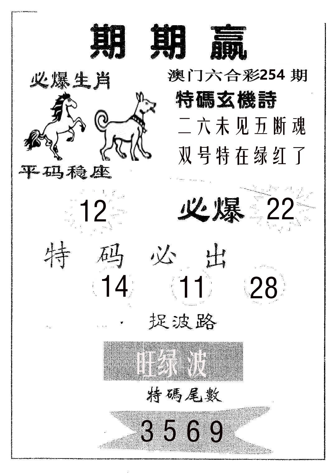 期期赢 第254期