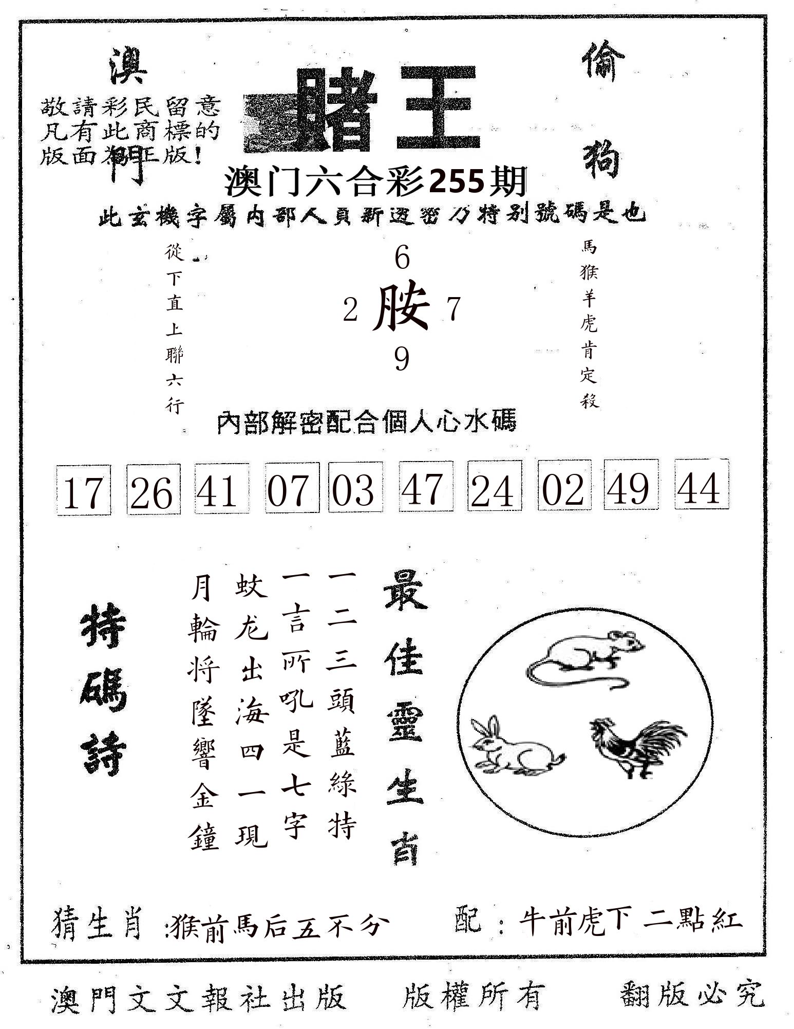 赌王 第255期