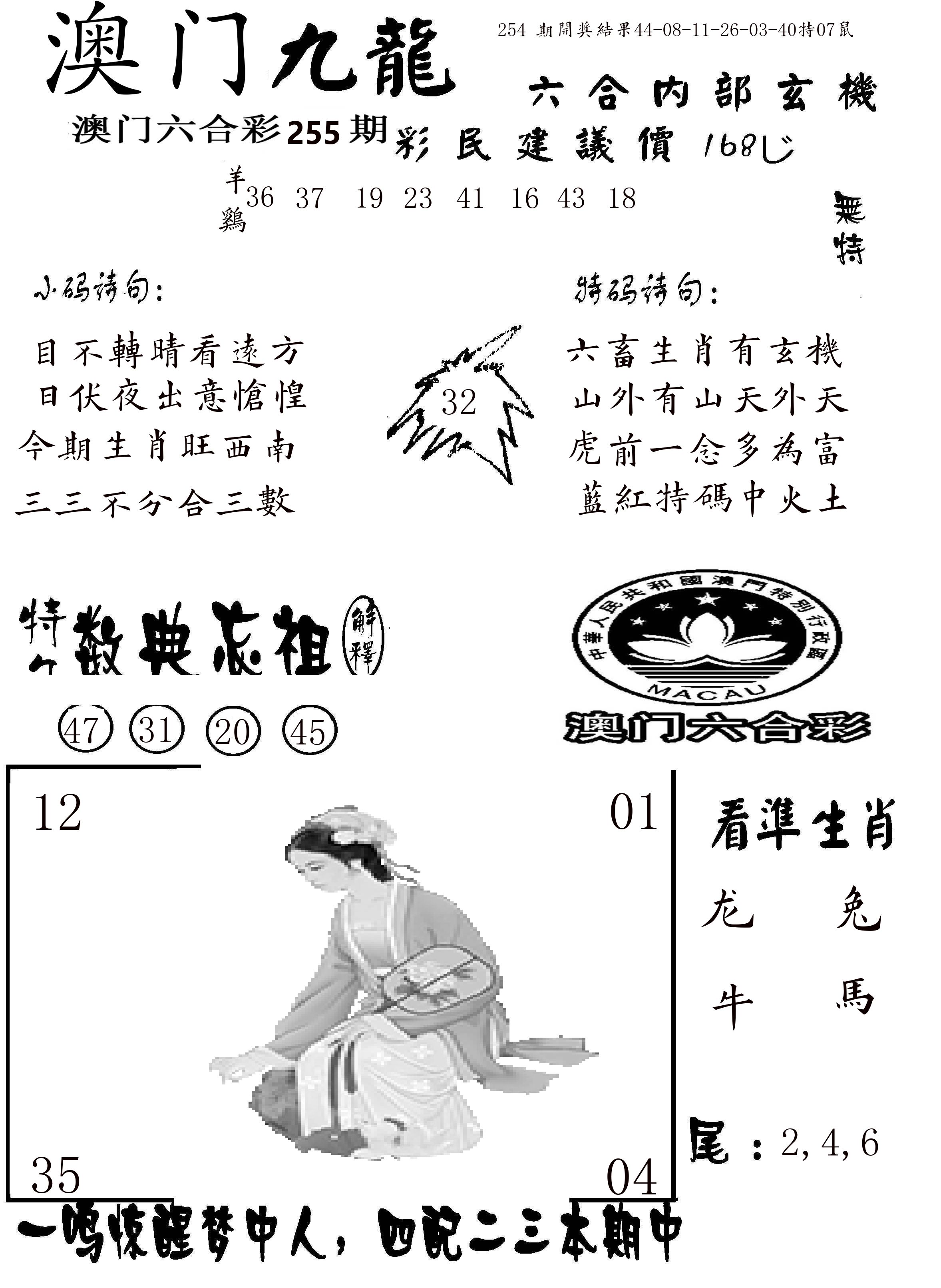 澳门传真1 第255期