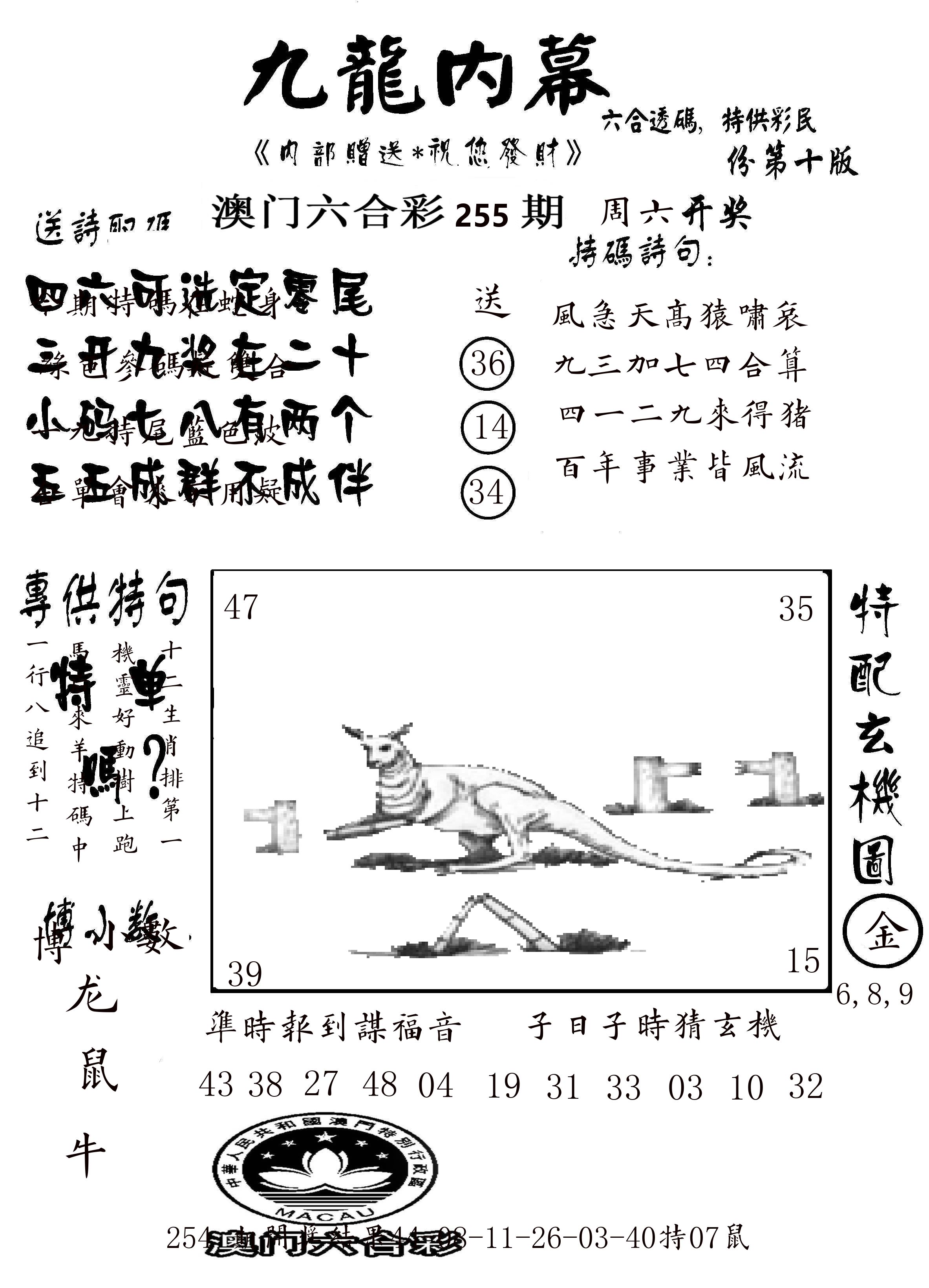 澳门传真2 第255期