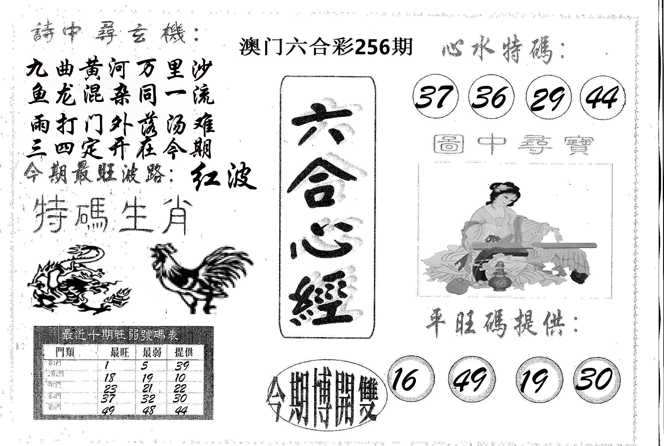 六合心经 第256期