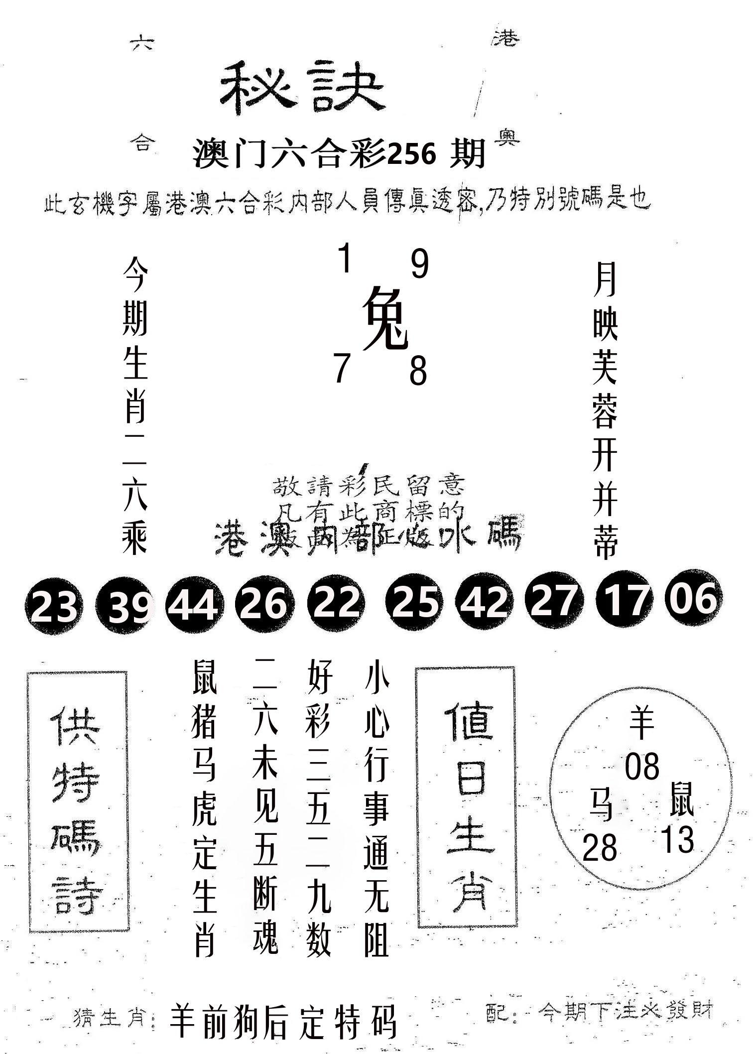 秘决 第256期
