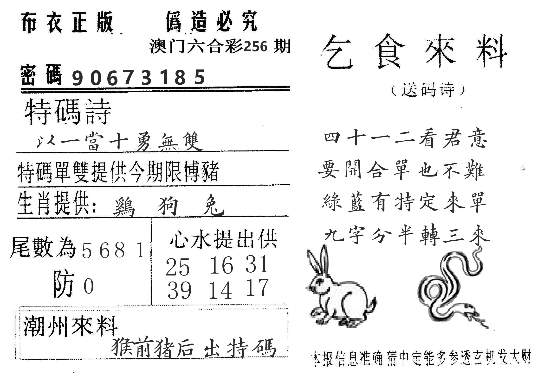 千禧码王 第256期