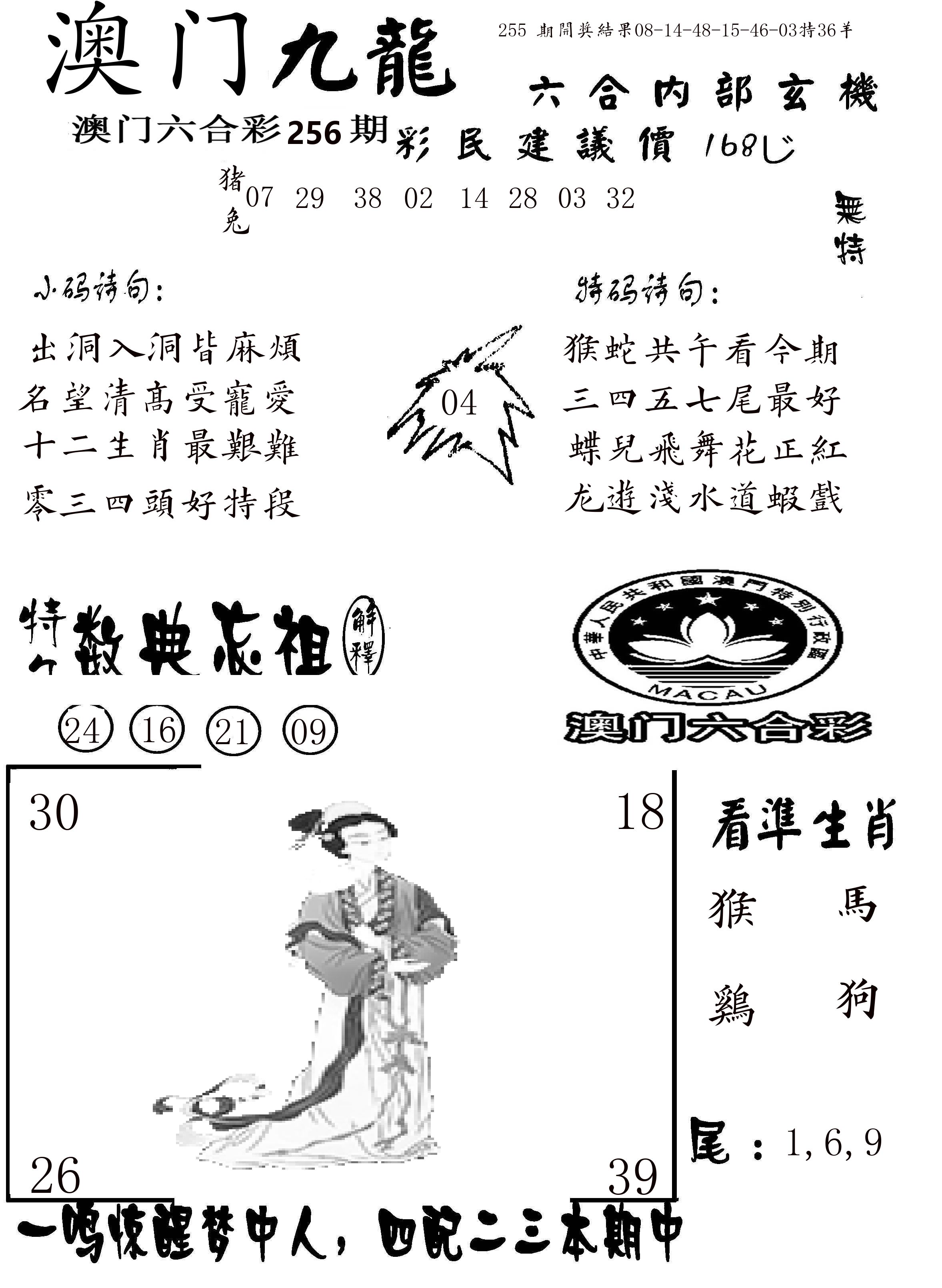 澳门传真1 第256期
