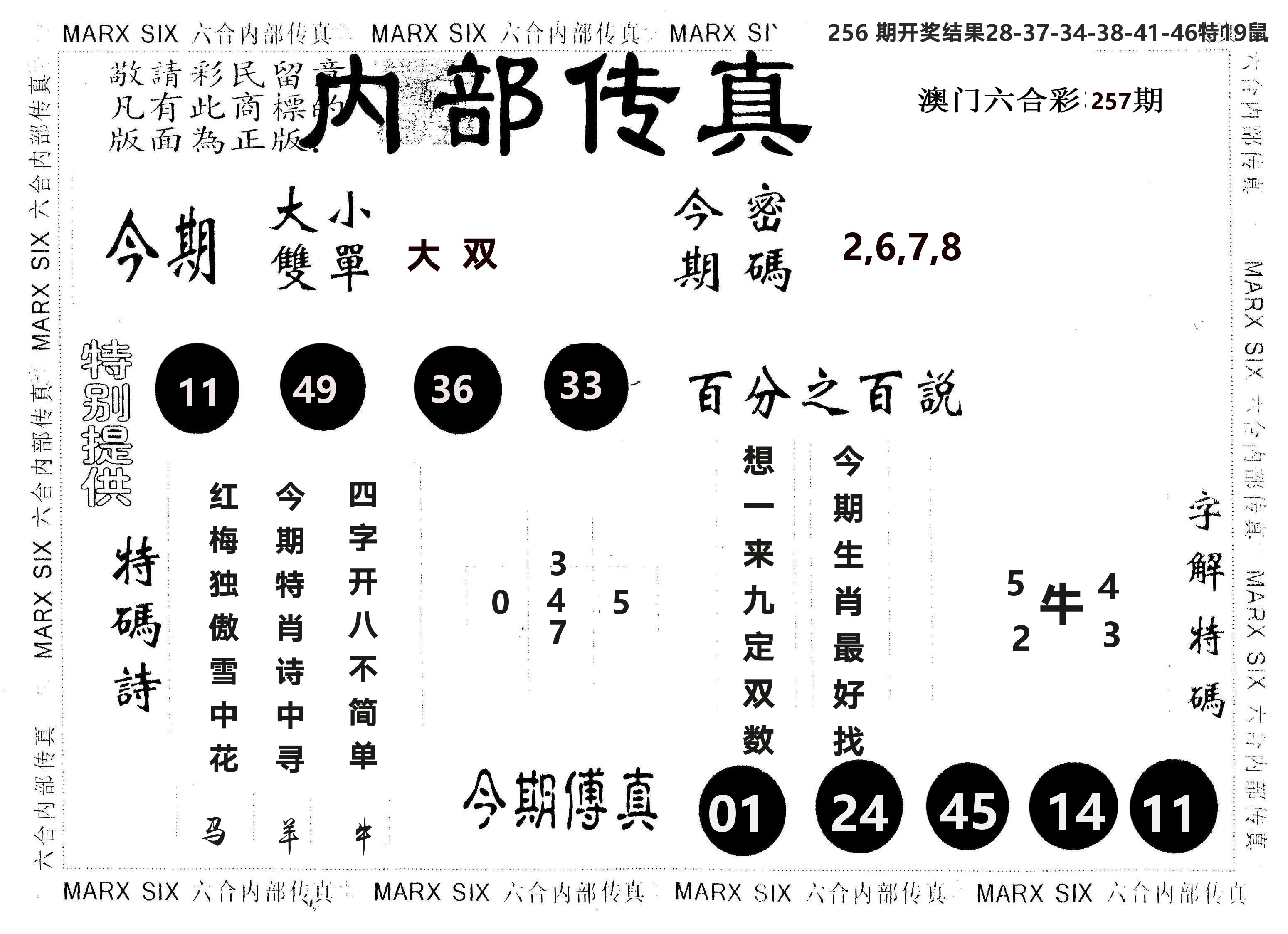 另版内部传真 第257期